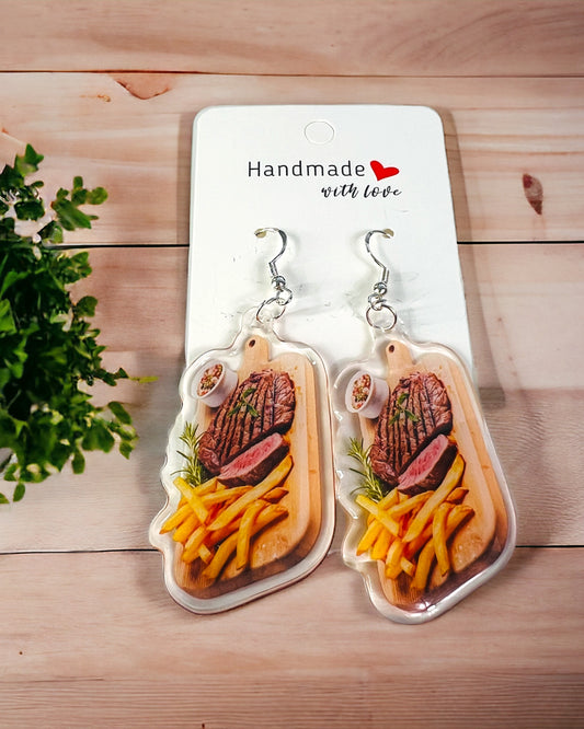 Charcuterie Board Acrylic earrings, funky weird quirky earrings, cool funny  gift for her, birthday gift,  Christmas stocking stuffer