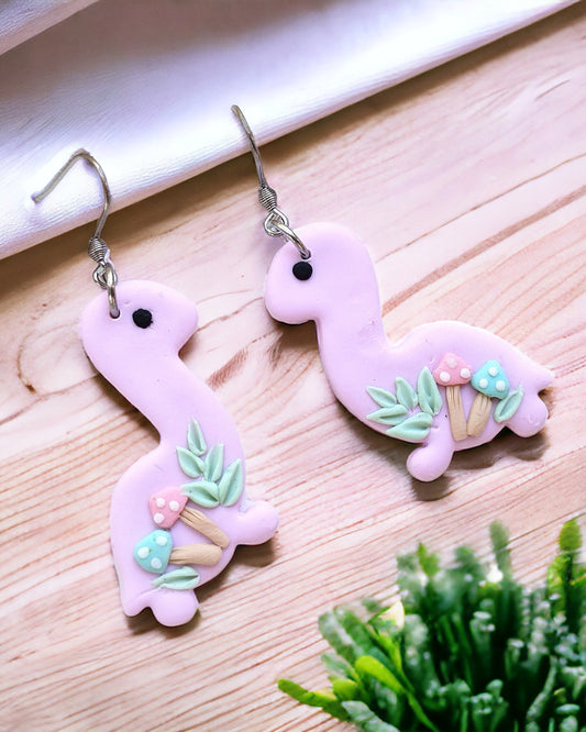 Dinosaur triceratops trex polymer clay earrings, cute girls earrings, birthday Christmas gift for best friend, stocking stuffer for her