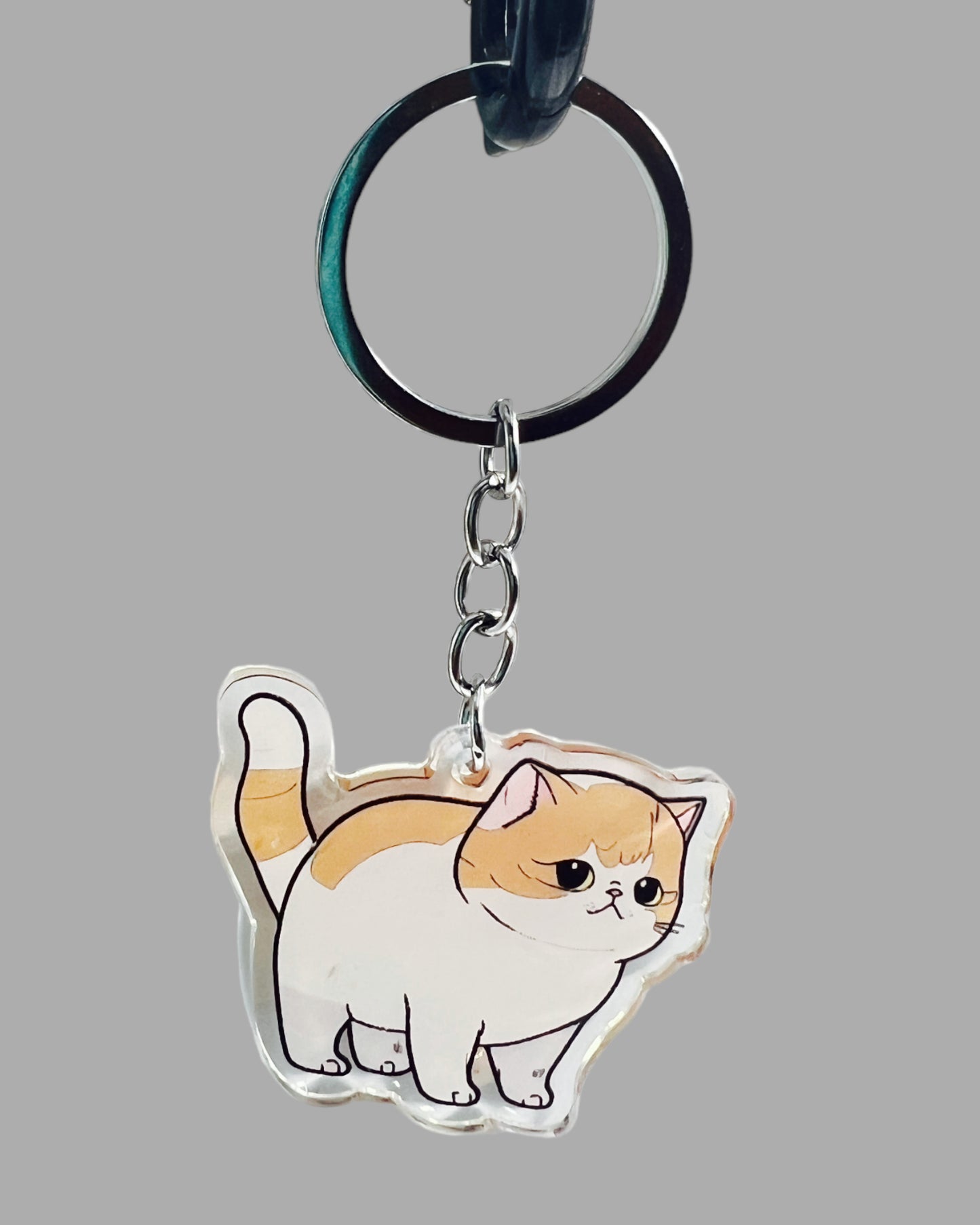 Turkish Van Cat Acrylic Keychain, Cute kawaii memorial ornament, pet portrait charm, backpack fob, dad car décor, stocking stuffer