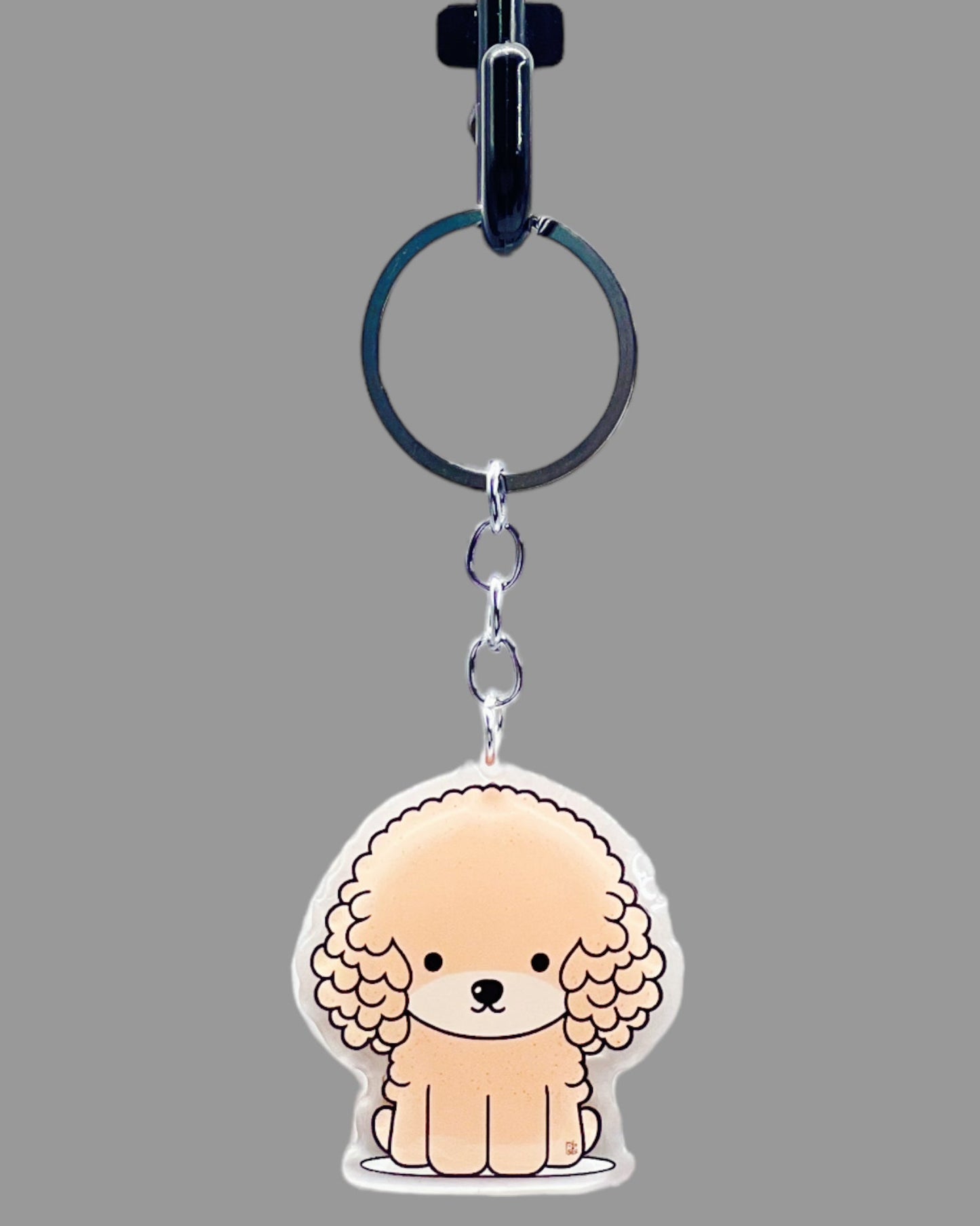 Poodle Dog Acrylic Keychain, Cute kawaii memorial ornament, pet portrait charm gift, backpack fob, dad car décor, dog mom gift