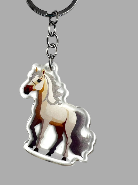 Horse Acrylic Keychain, Cute kawaii memorial ornament, pet portrait charm gift  backpack Horse Acrylic Keychain, Farm Animal Cute kawaii memorial ornament, pet portrait charm gift  backpack fob, dad car décor, first day of school gift