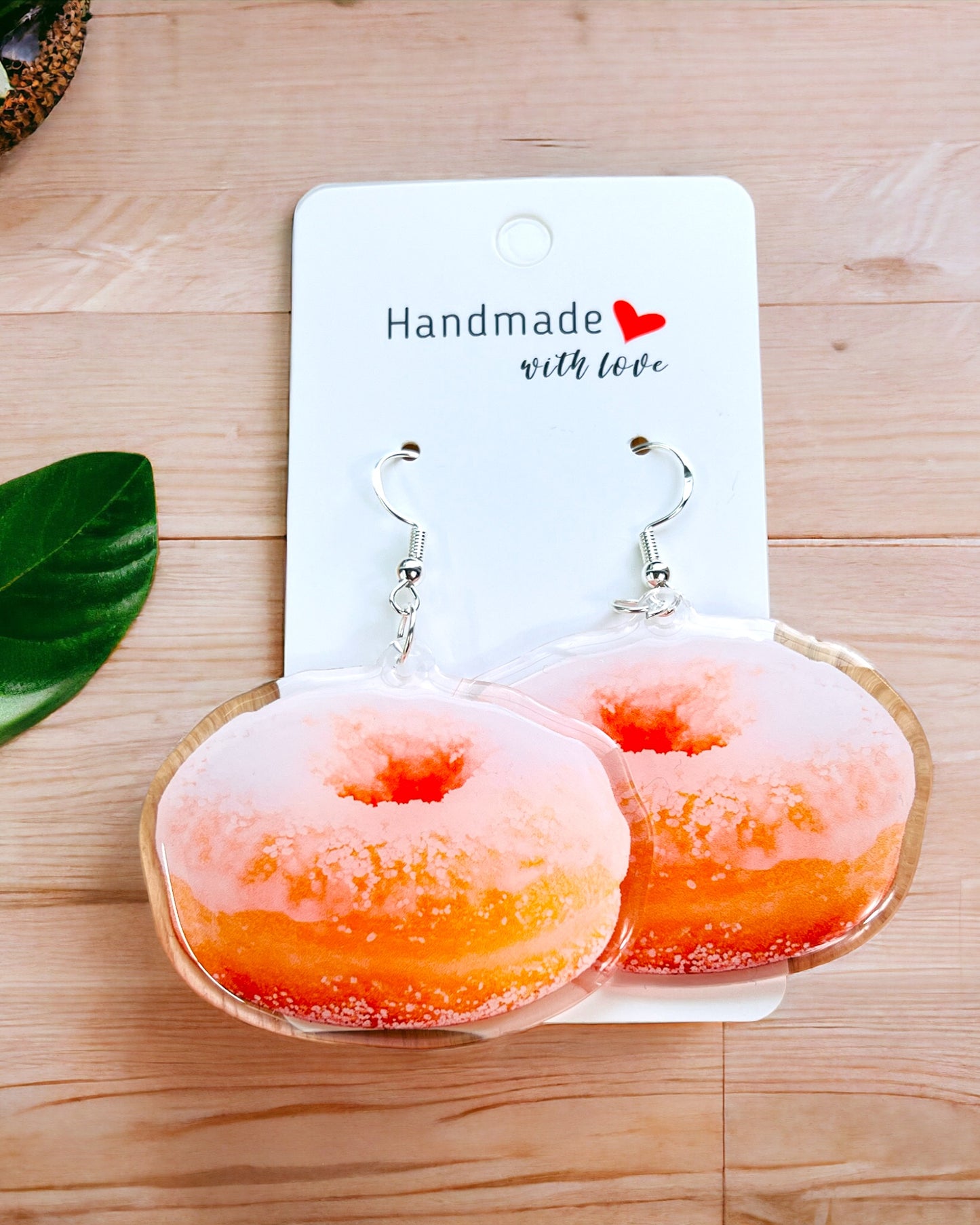 Sugar Doughnut Acrylic earrings, funky weird earrings, quirky earrings, cool funny earrings, gift for her, birthday gift,  Christmas stocking stuffer