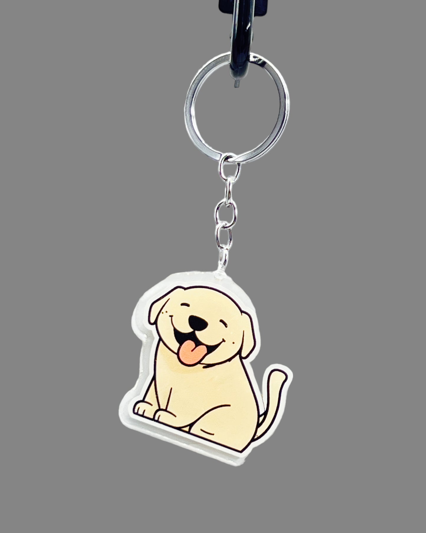 Golden Labrador Dog Acrylic keychain, Cute kawaii memorial ornament, pet portrait charm gift, backpack photo fob, dad car décor, dog mom gift