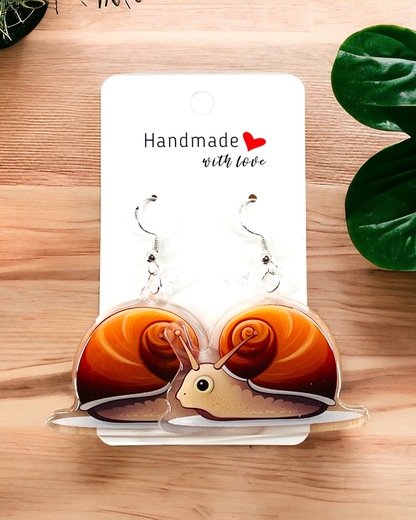 Snail Acrylic earrings, funky weird earrings, quirky earrings, cool funny earrings, gift for her, birthday gift,  Christmas stocking stuffer