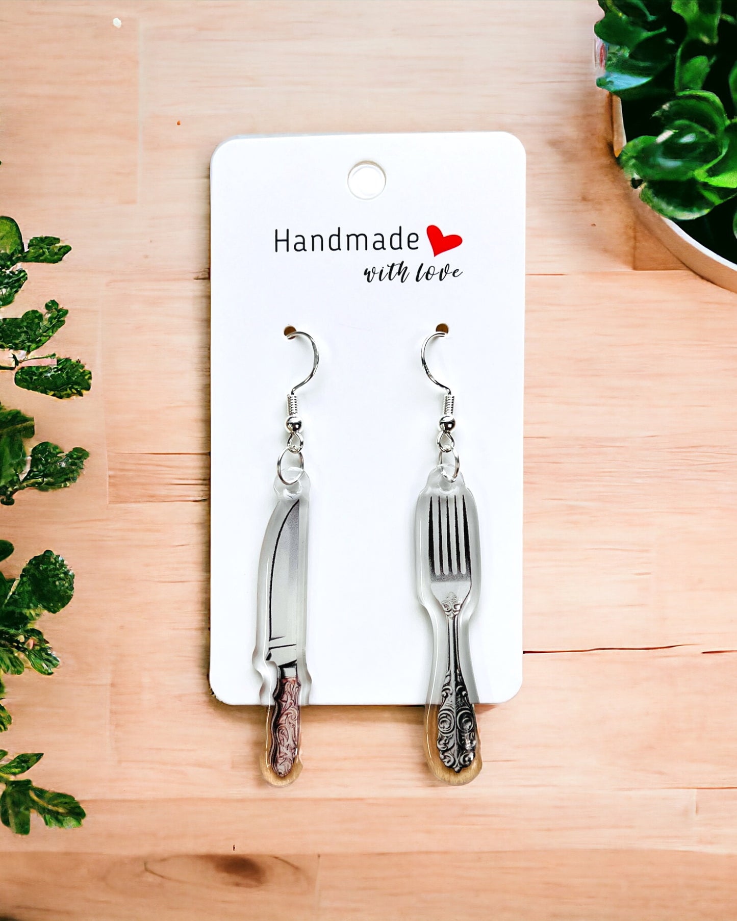 Utensil Acrylic earrings, funky weird earrings, quirky earrings, cool funny earrings, gift for her, birthday gift,  Christmas stocking stuffer