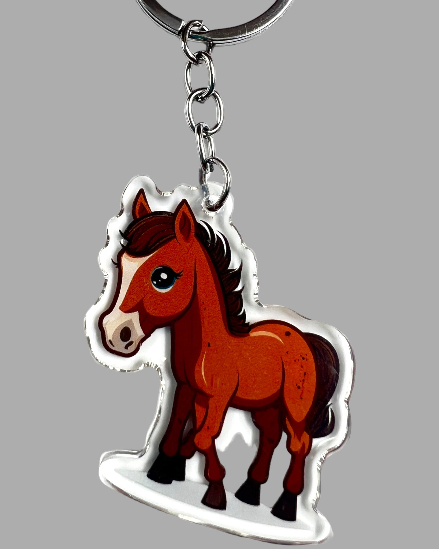 Horse Acrylic Keychain, Cute kawaii memorial ornament, pet portrait charm gift  backpack Horse Acrylic Keychain, Farm Animal Cute kawaii memorial ornament, pet portrait charm gift  backpack fob, dad car décor, first day of school gift