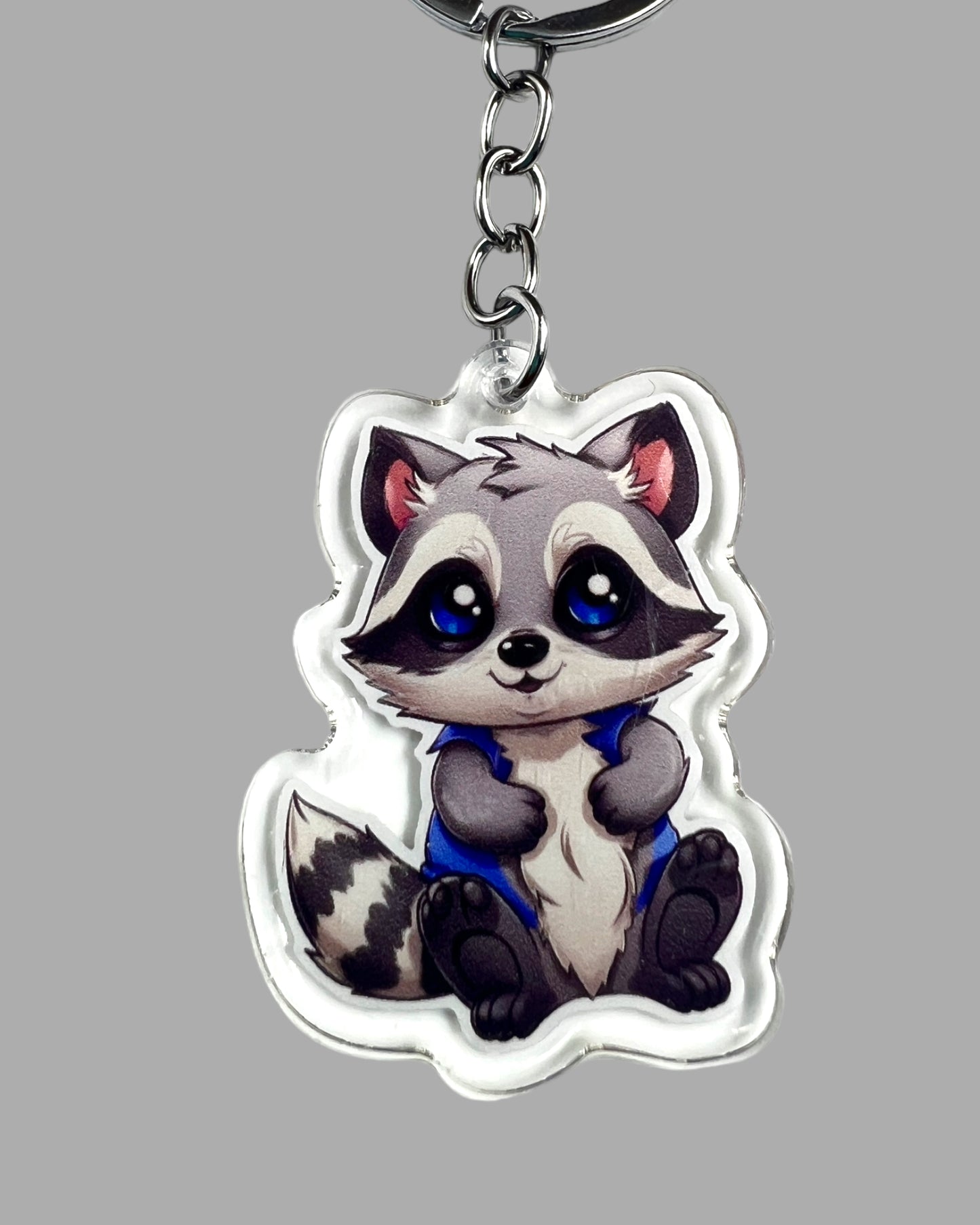 Raccoon Acrylic Keychain, Wildlife Cute kawaii memorial ornament, pet portrait charm, backpack fob, dad car décor, stocking stuffer, birthday gift