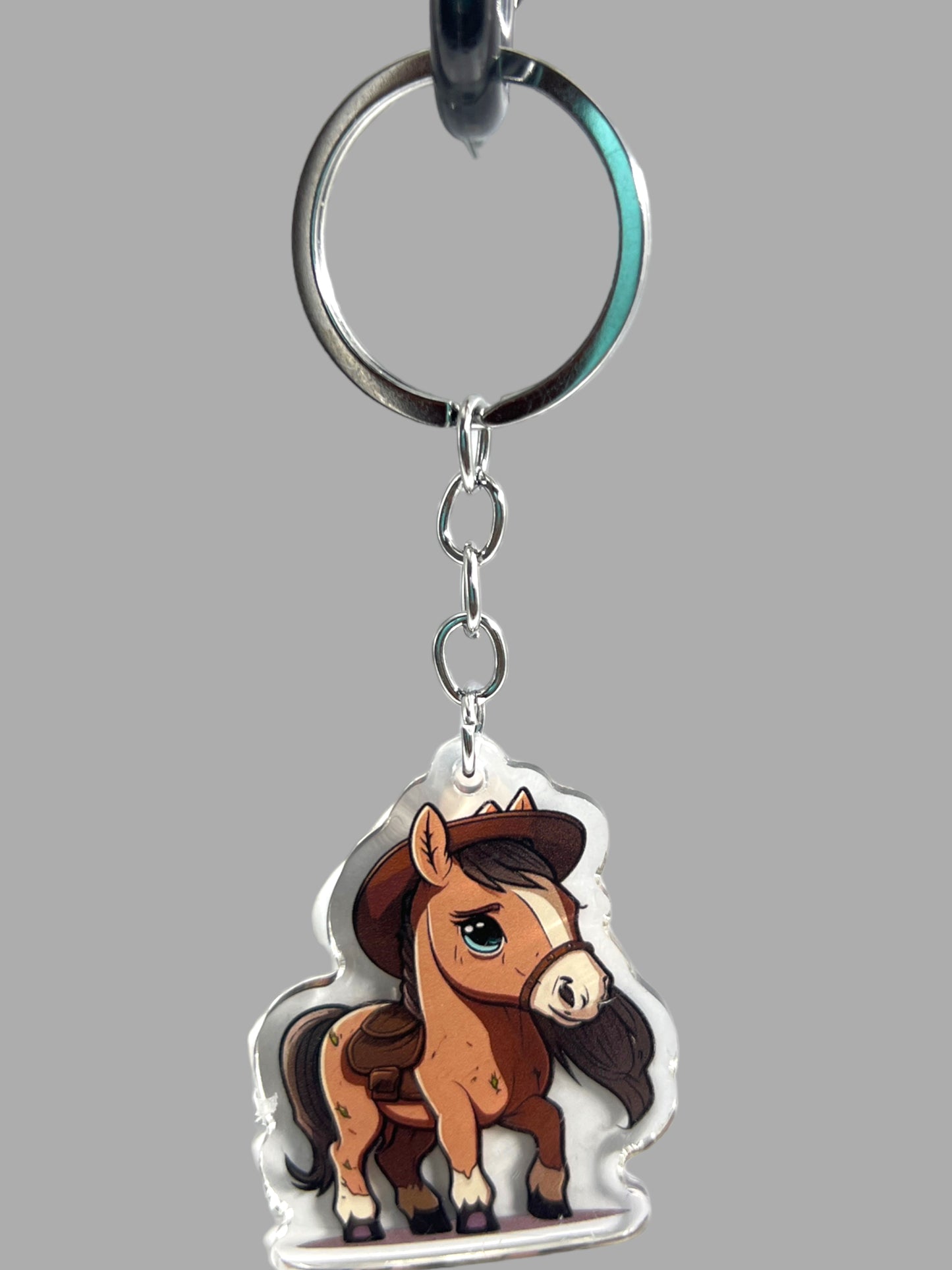 Horse Acrylic Keychain, Cute kawaii memorial ornament, pet portrait charm gift  backpack Horse Acrylic Keychain, Farm Animal Cute kawaii memorial ornament, pet portrait charm gift  backpack fob, dad car décor, first day of school gift