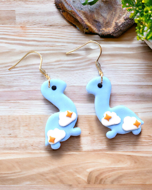 Dinosaur triceratops trex polymer clay earrings, cute girls earrings, birthday Christmas gift for best friend, stocking stuffer for her