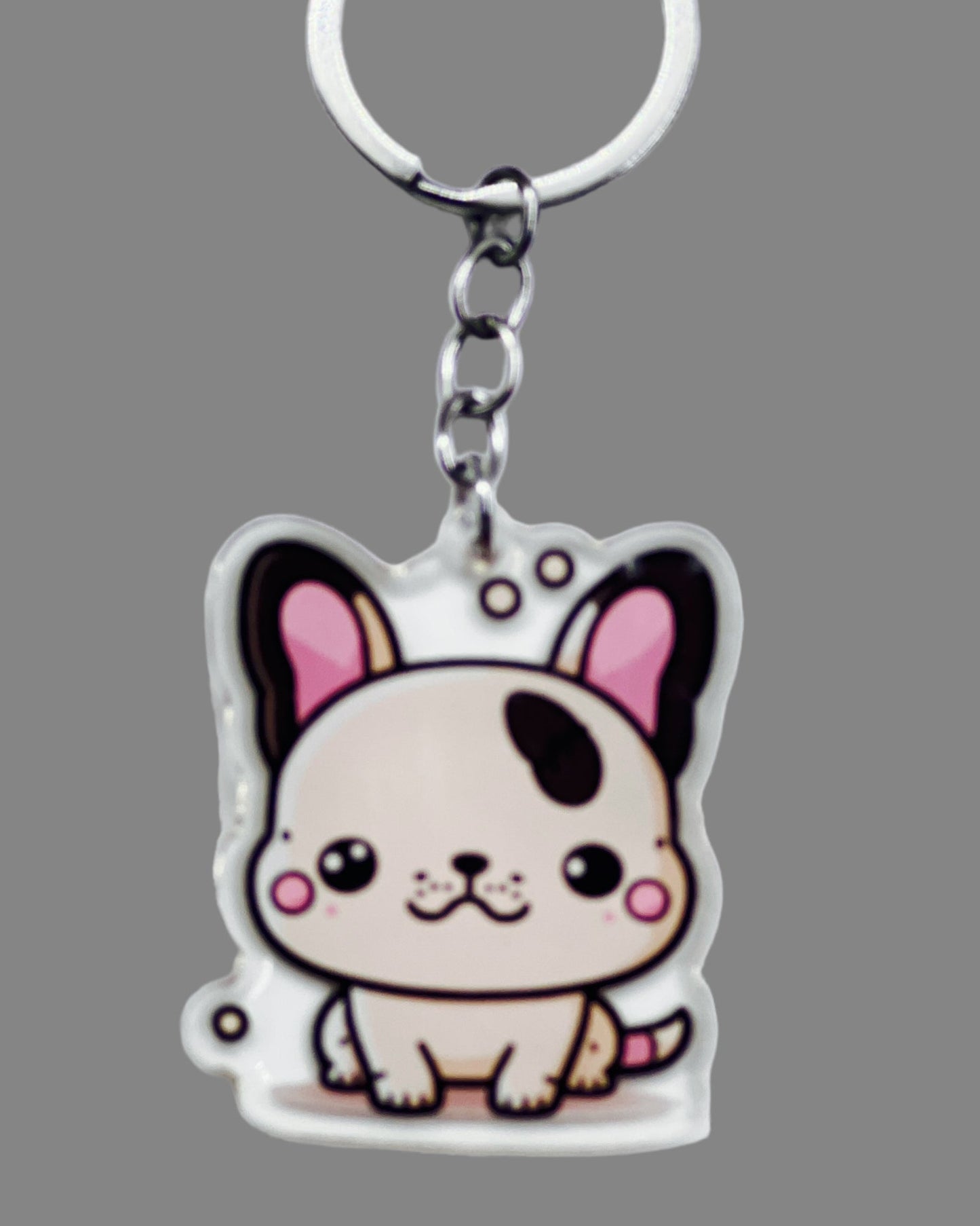 French Bulldog Dog Acrylic Keychain Cute kawaii memorial ornament, pet portrait charm gift  backpack photo fob, dad car décor, dog mom gift