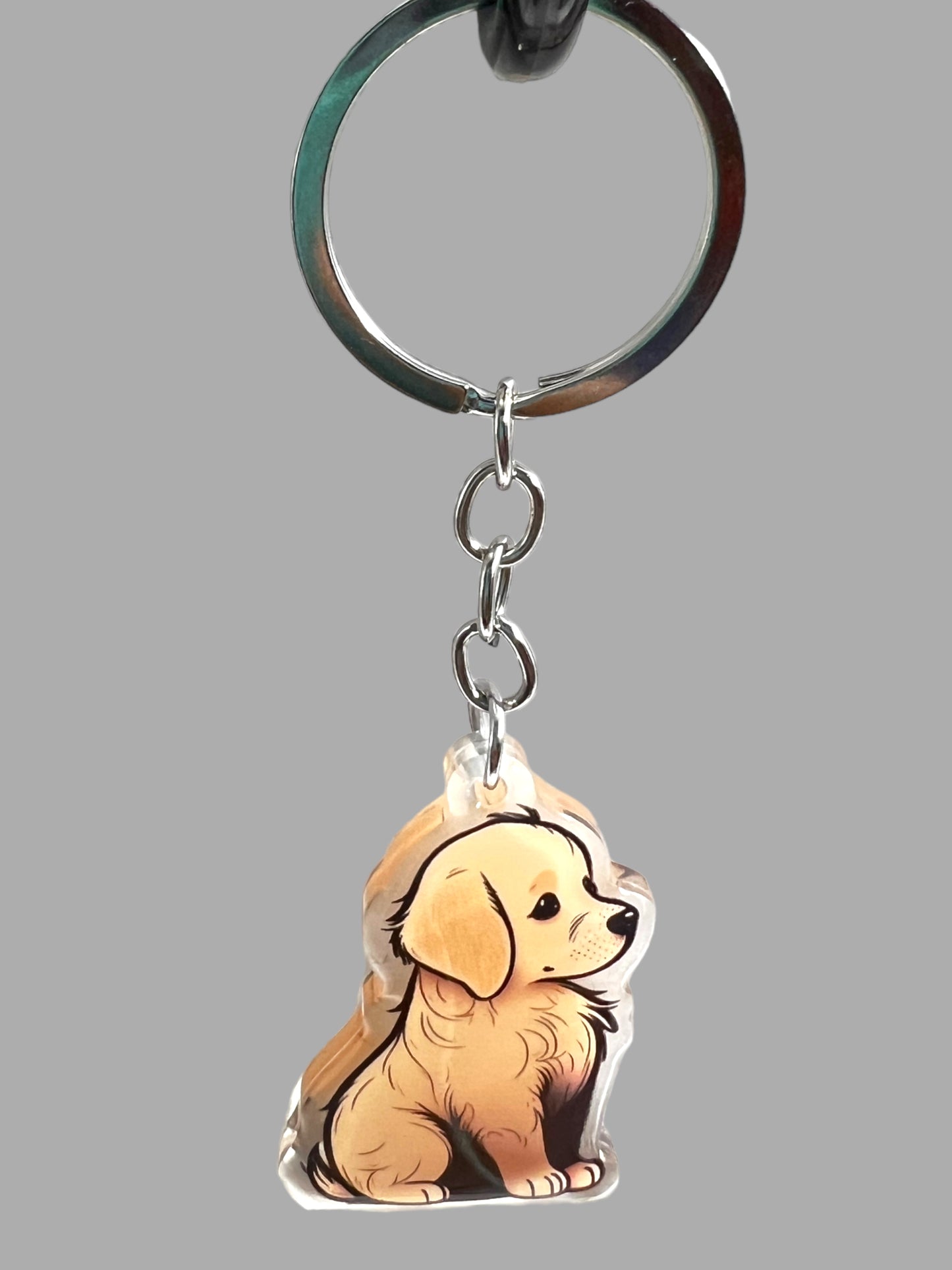 Dog  Acrylic Keychain Cute kawaii memorial ornament, pet portrait charm gift  backpack photo fob, dad car décor, dog mom gift