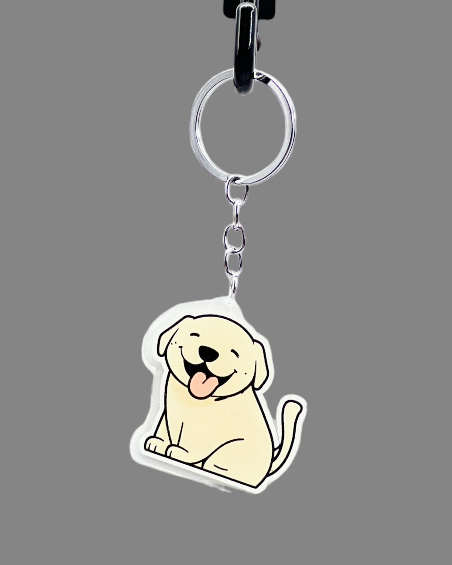 Golden Labrador Dog Acrylic keychain, Cute kawaii memorial ornament, pet portrait charm gift, backpack photo fob, dad car décor, dog mom gift