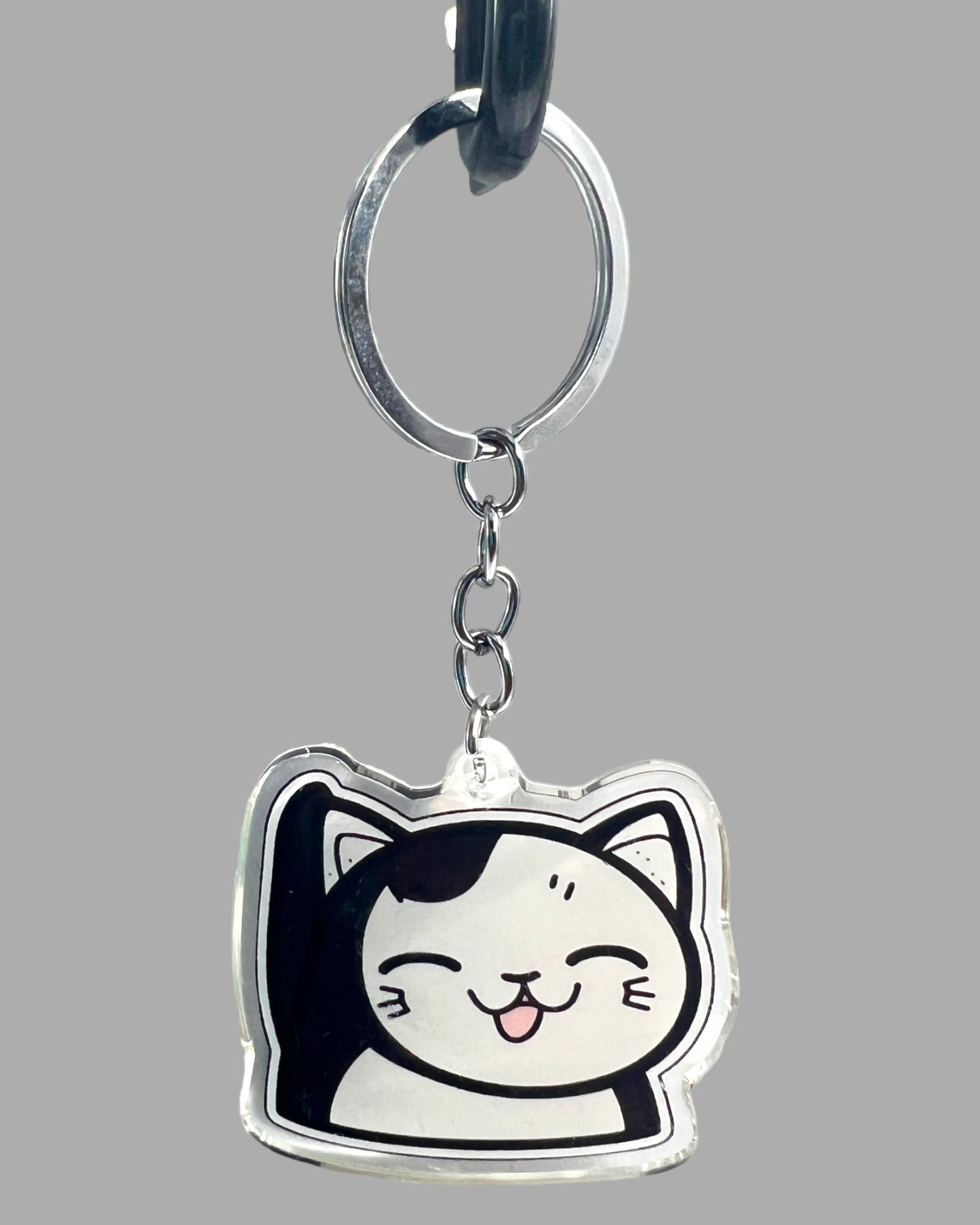 Munchkin Cat Acrylic Keychain, Cute kawaii memorial ornament, pet portrait charm gift  backpack fob, dad car décor, first day of school gift