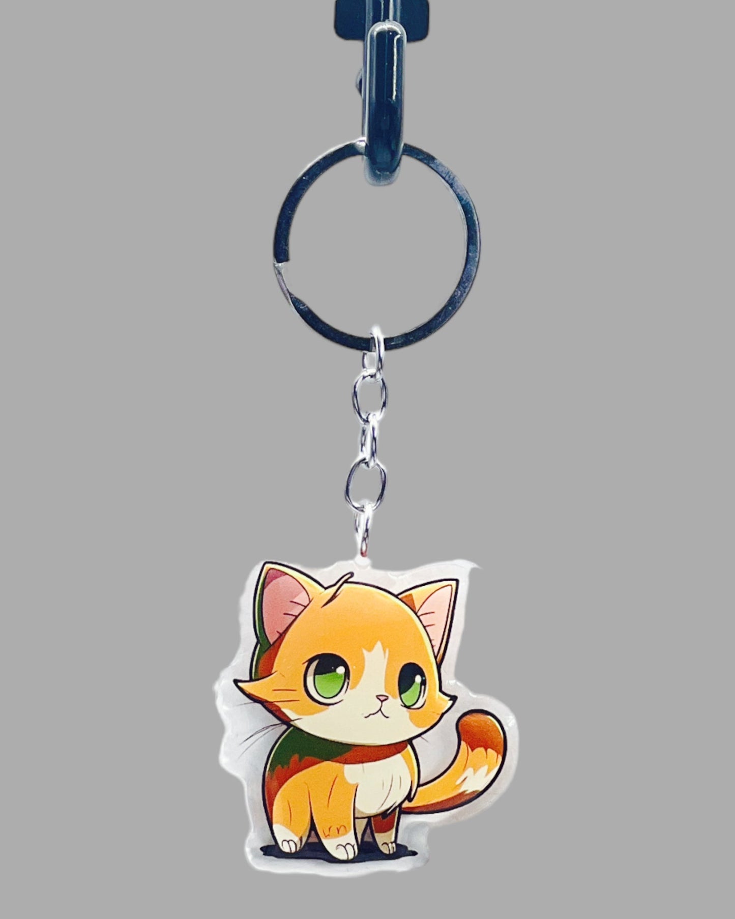 Cat Acrylic keychain, Cute kawaii memorial ornament, pet portrait charm gift  backpack fob, dad car décor, first day of school gift