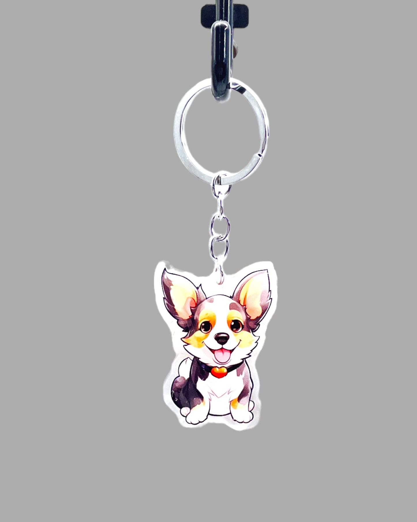 Corgi Dog Acrylic Keychain Cute kawaii memorial ornament, pet portrait charm gift  backpack photo fob, dad car décor, dog mom gift