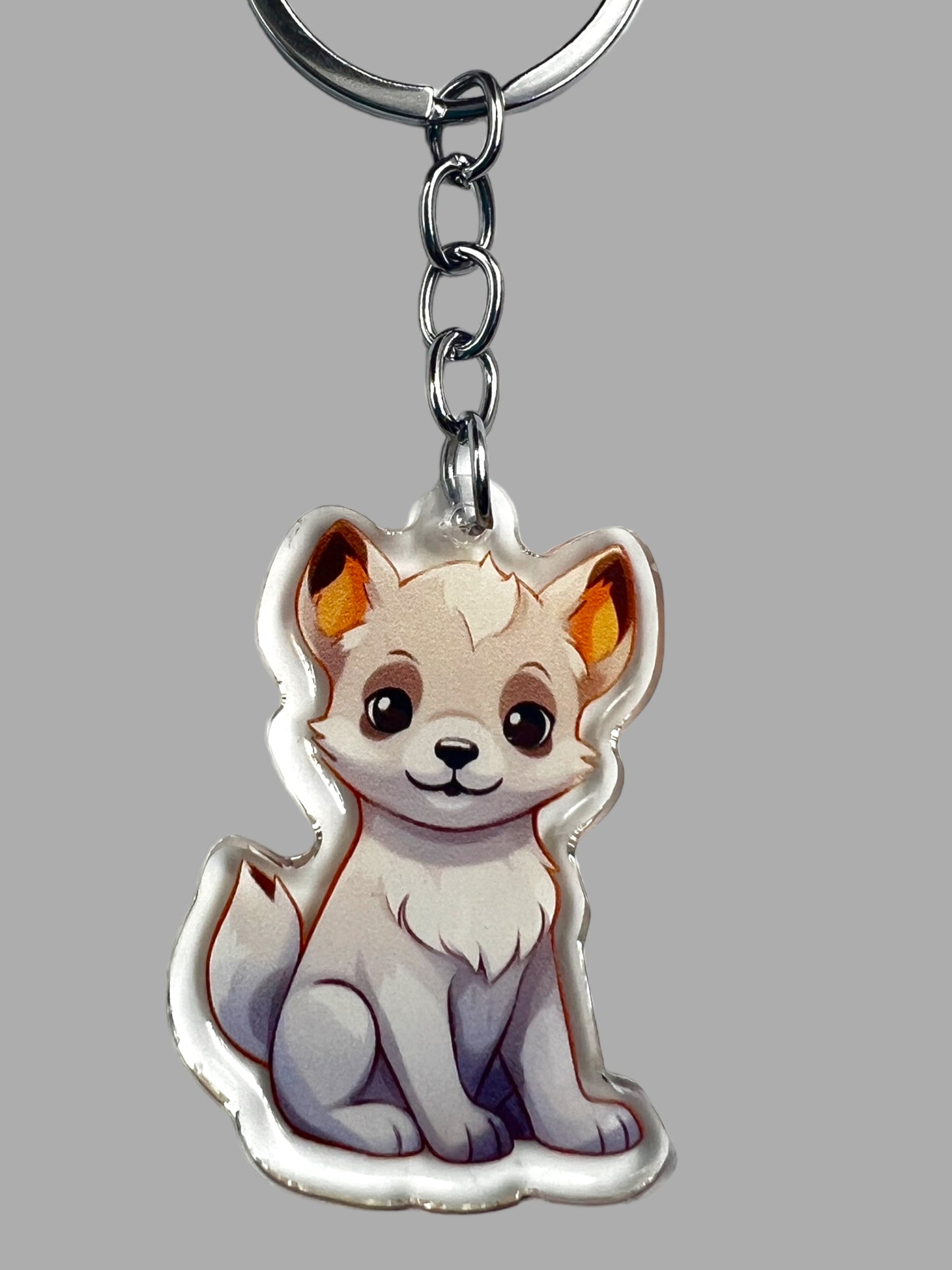 Hokkaido Dog Acrylic Keychain,  Cute kawaii memorial ornament, pet portrait charm gift, backpack fob, dad car décor, dog mom gift