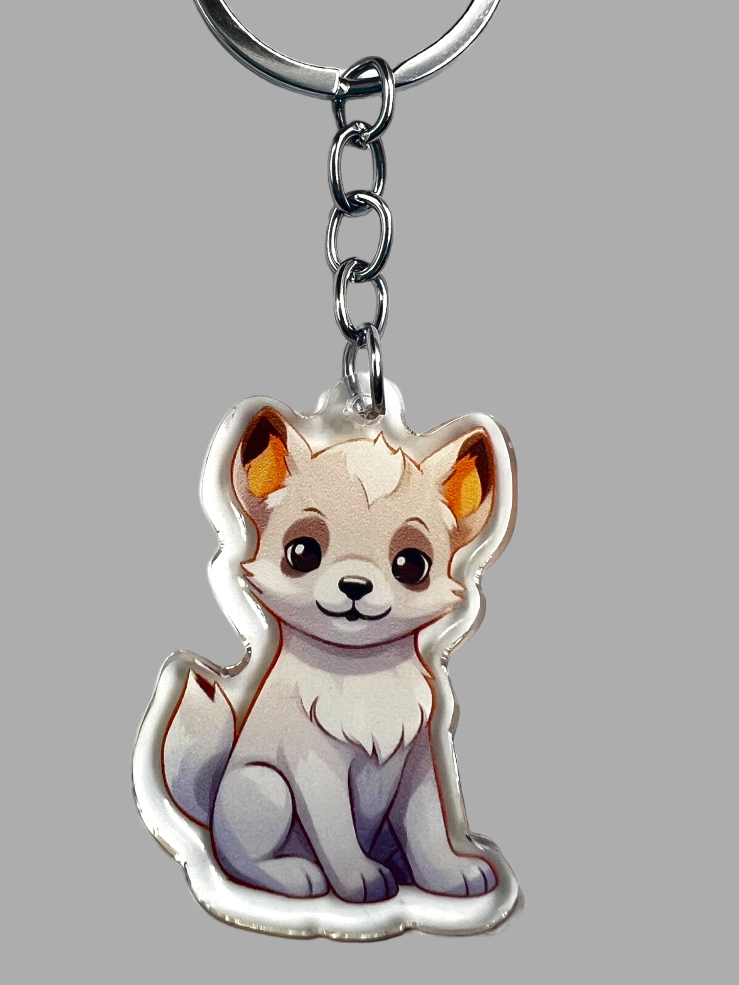 Hokkaido Dog Acrylic Keychain,  Cute kawaii memorial ornament, pet portrait charm gift, backpack fob, dad car décor, dog mom gift