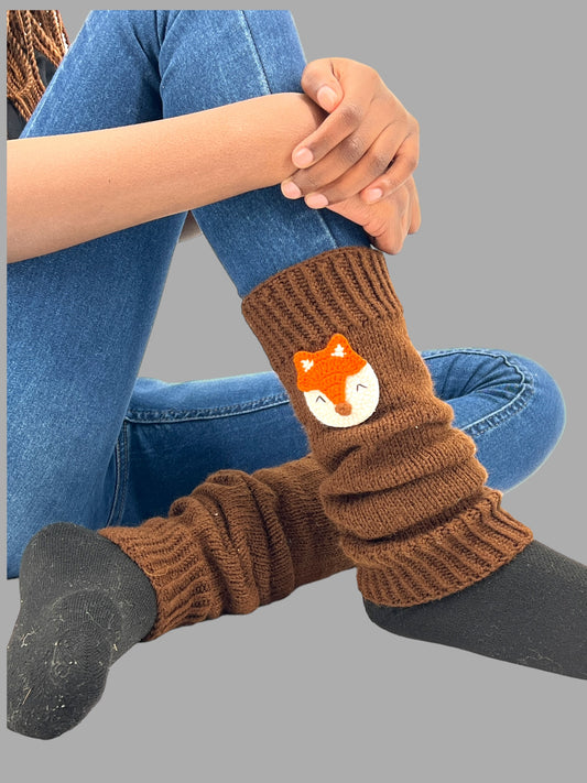 Cute Fox Crochet Leg Warmers . Ideal Gift for Girls . Granddaughter, Daughter, Niece . Perfect for Stocking Stuffers, Baby Showers, Back-to-School