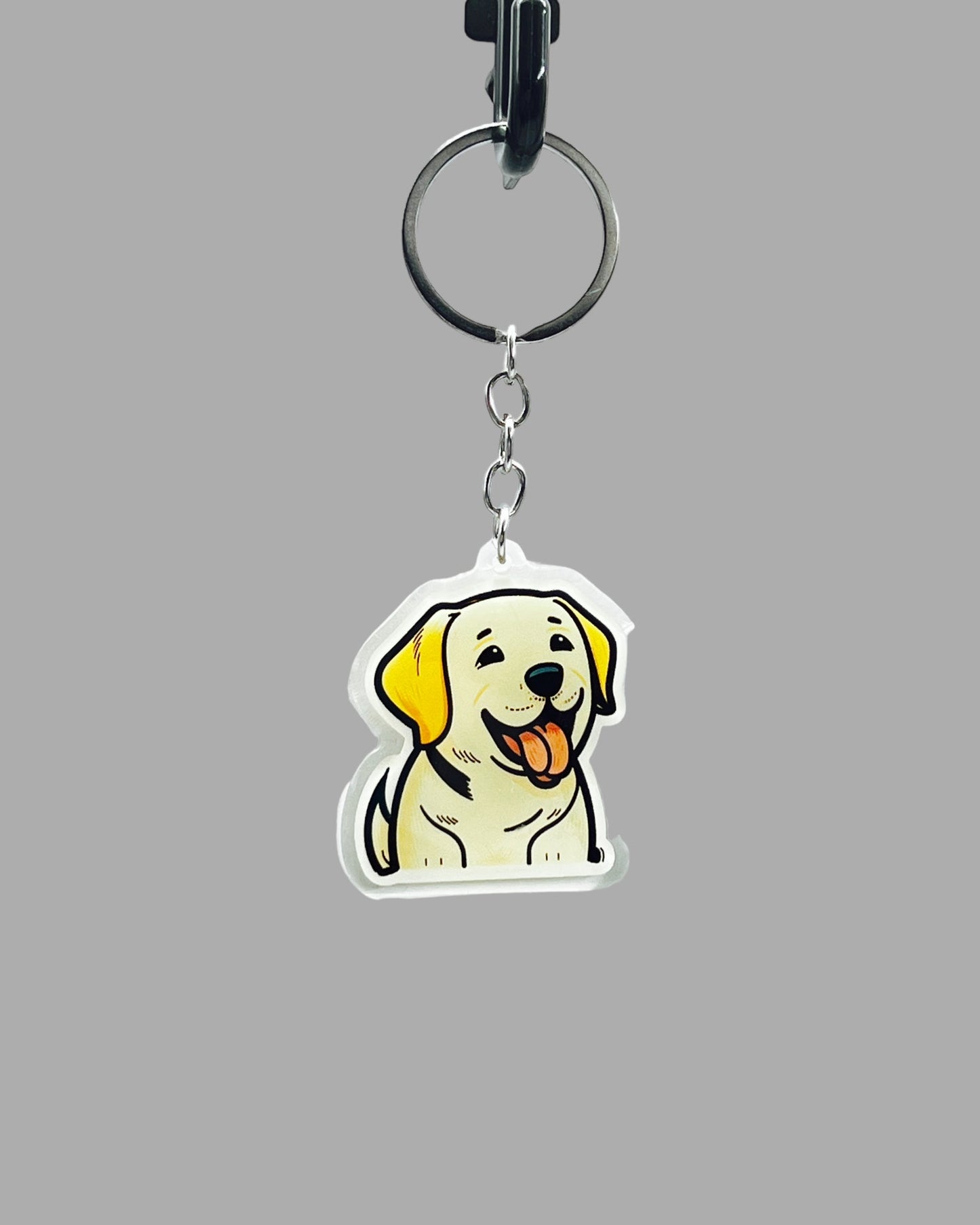 Golden Labrador Dog Acrylic keychain, Cute kawaii memorial ornament, pet portrait charm gift, backpack photo fob, dad car décor, dog mom gift