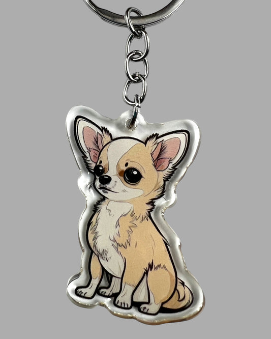 Dog  Acrylic Keychain Cute kawaii memorial ornament, pet portrait charm gift  backpack photo fob, dad car décor, dog mom gift