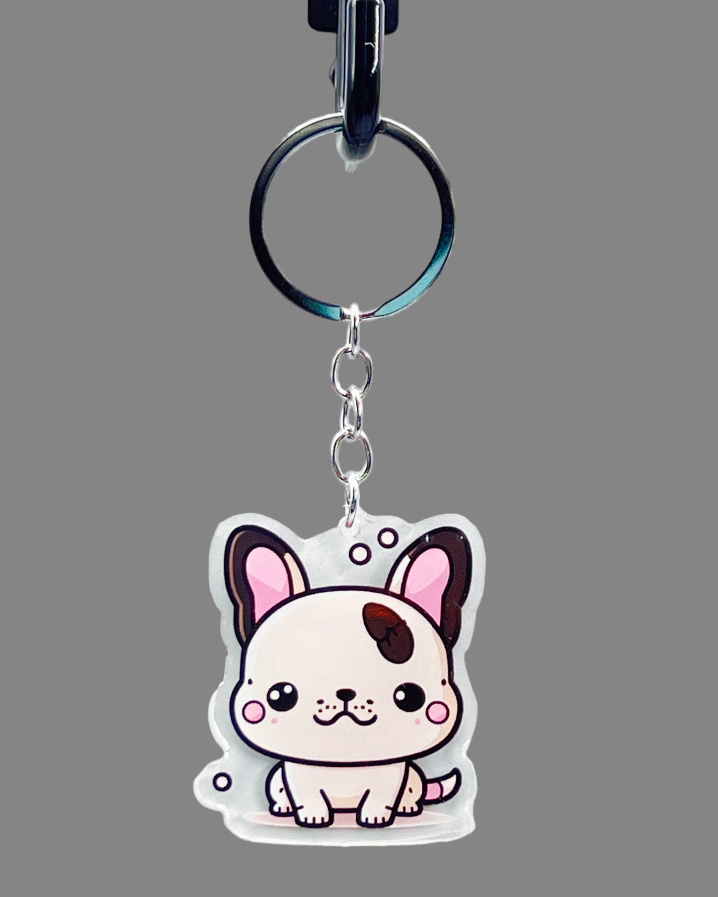 French Bulldog Dog Acrylic Keychain Cute kawaii memorial ornament, pet portrait charm gift  backpack photo fob, dad car décor, dog mom gift