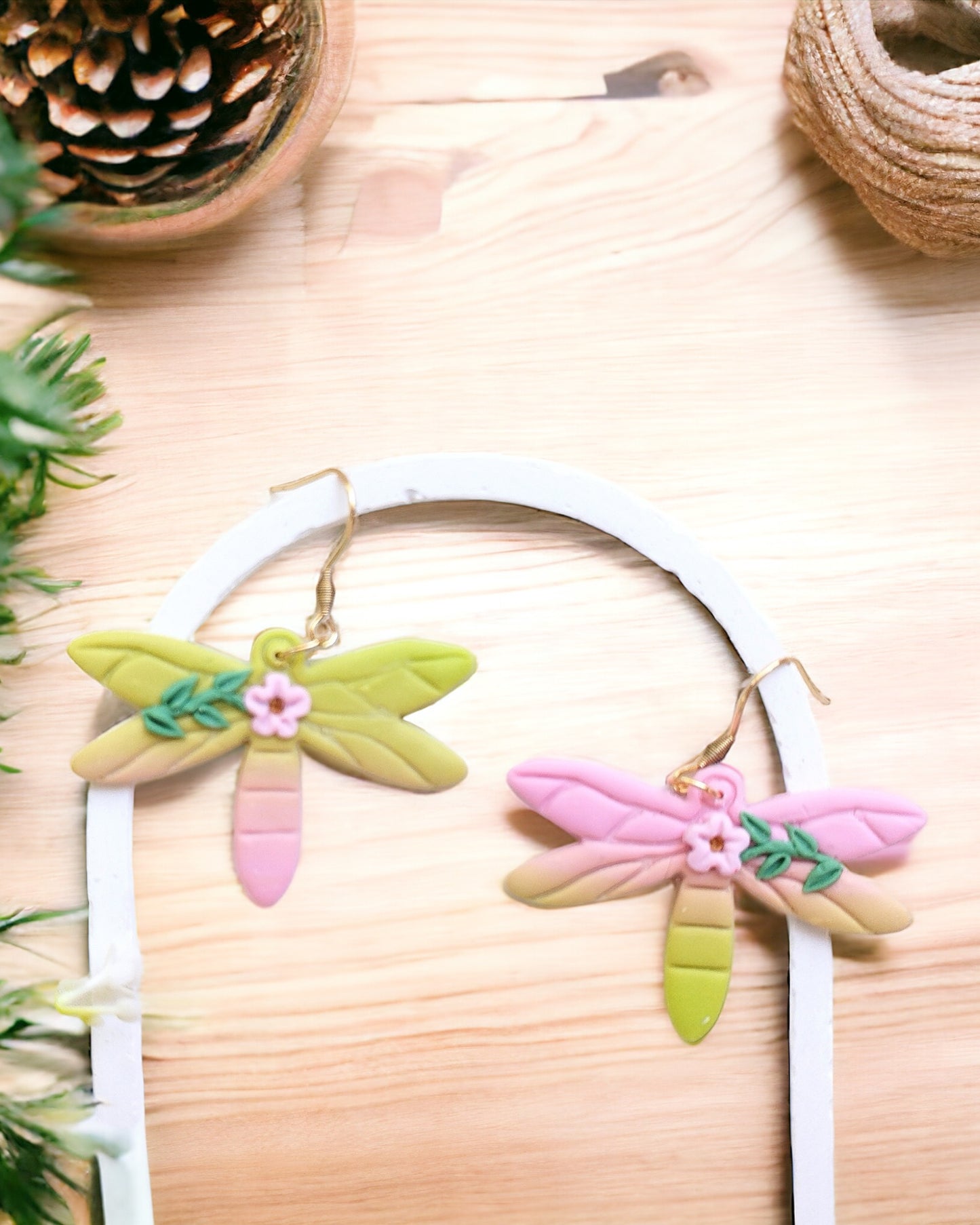 Dragonfly polymer clay earrings cute minimalist nature girls earrings, birthday gift for best friend, Christmas gift or stocking stuffer for her