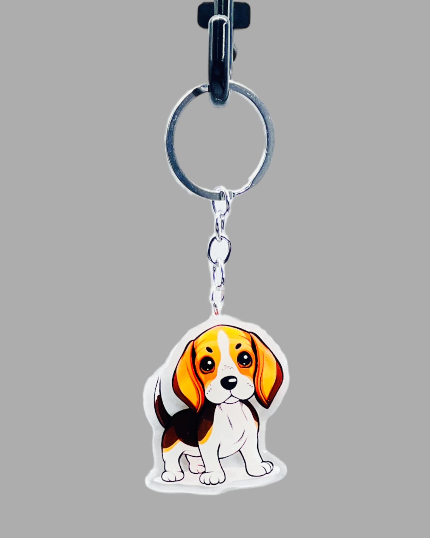 Beagle Dog Acrylic keychain Cute kawaii memorial ornament, pet portrait charm gift  backpack photo fob, dad car décor, first day of school