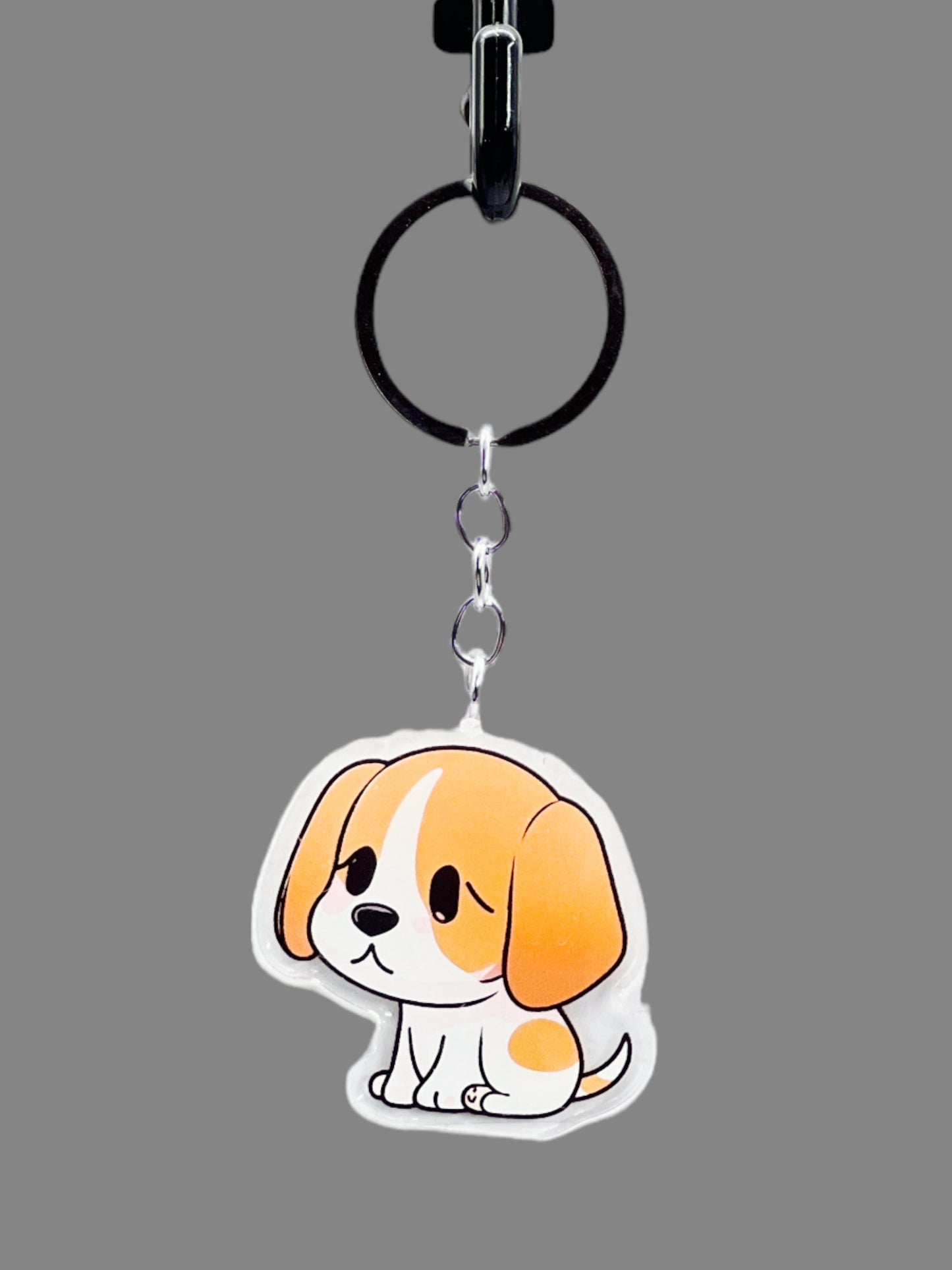 Beagle Dog Acrylic keychain Cute kawaii memorial ornament, pet portrait charm gift  backpack photo fob, dad car décor, first day of school