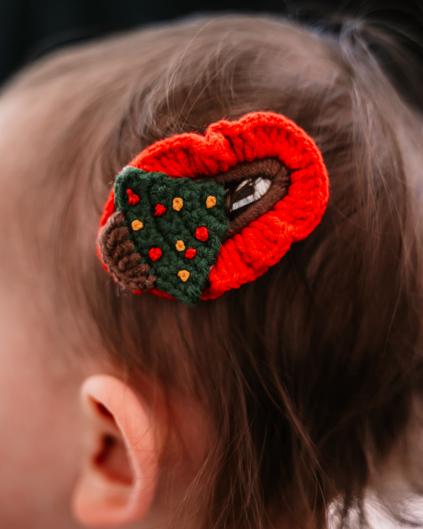 Trendy Girls' Gifts : Crochet Hair Clips . Barrettes for Teens, Granddaughters, Newborn Girl Outfits, with Embroidery Designs