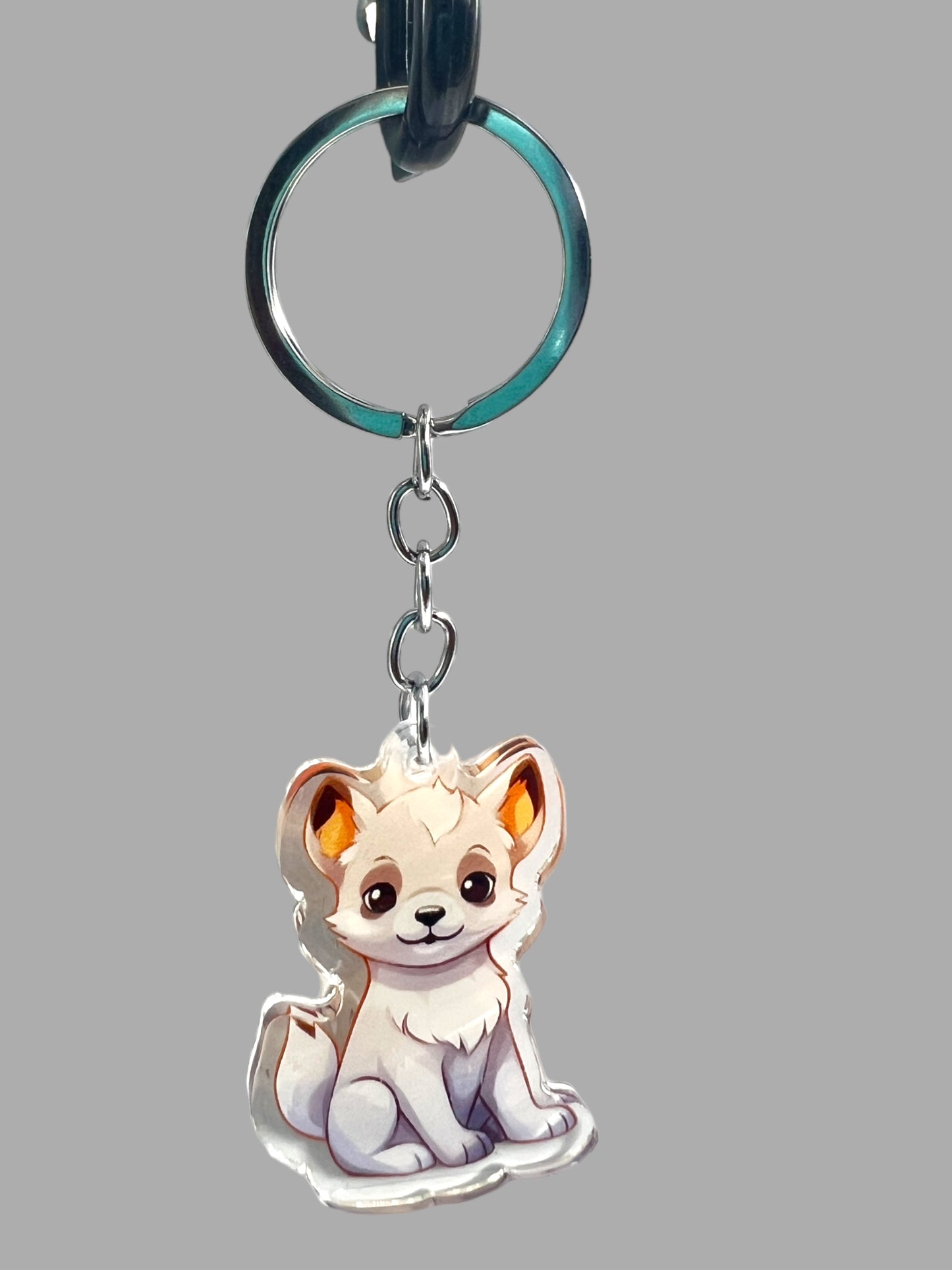 Hokkaido Dog Acrylic Keychain,  Cute kawaii memorial ornament, pet portrait charm gift, backpack fob, dad car décor, dog mom gift