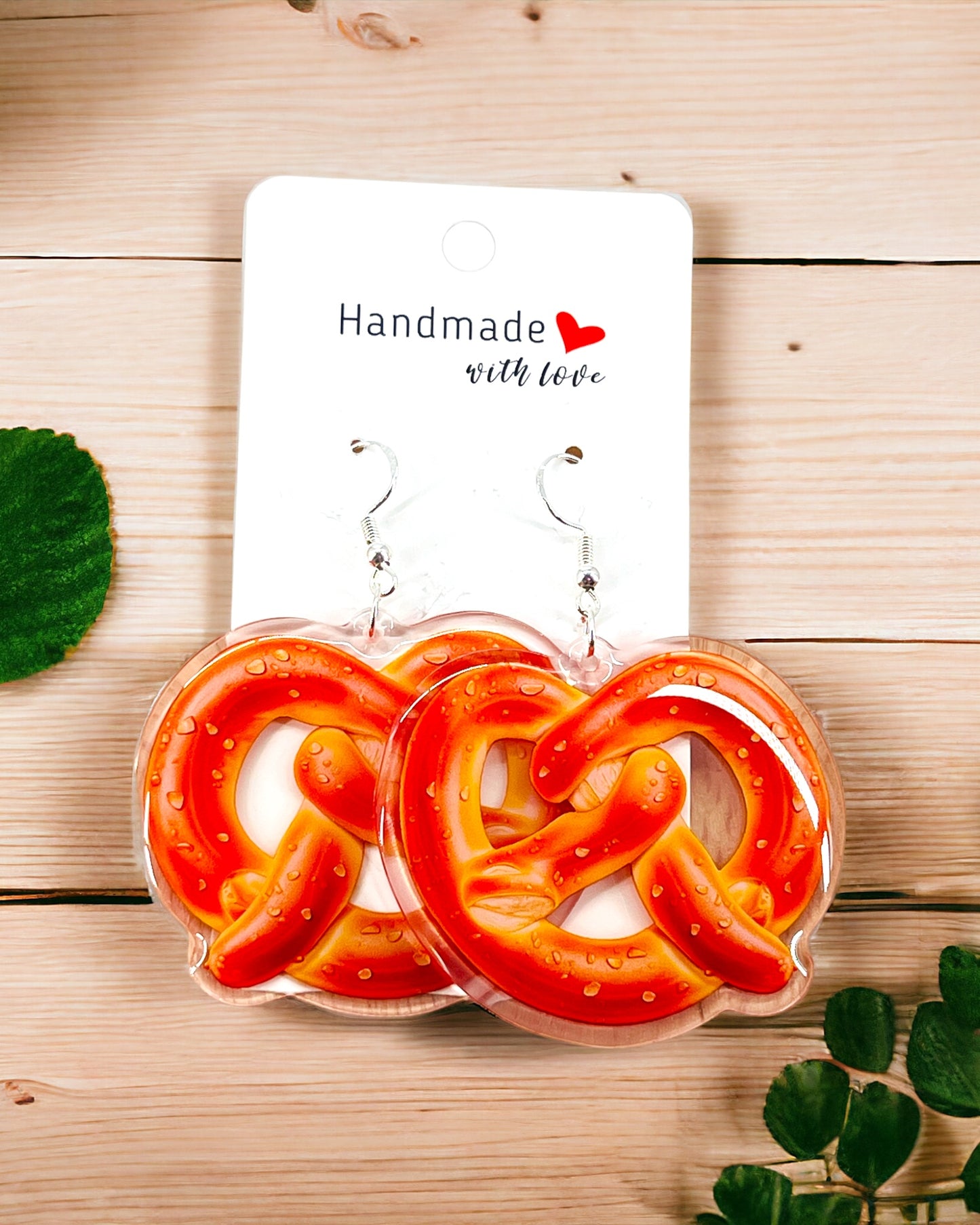 Pretzel Food Earrings Waterproof Weird  Fun  Cool Quirky Acrylic earrings, Bakers Gift, Best friend sister birthday gift, halloween earrings