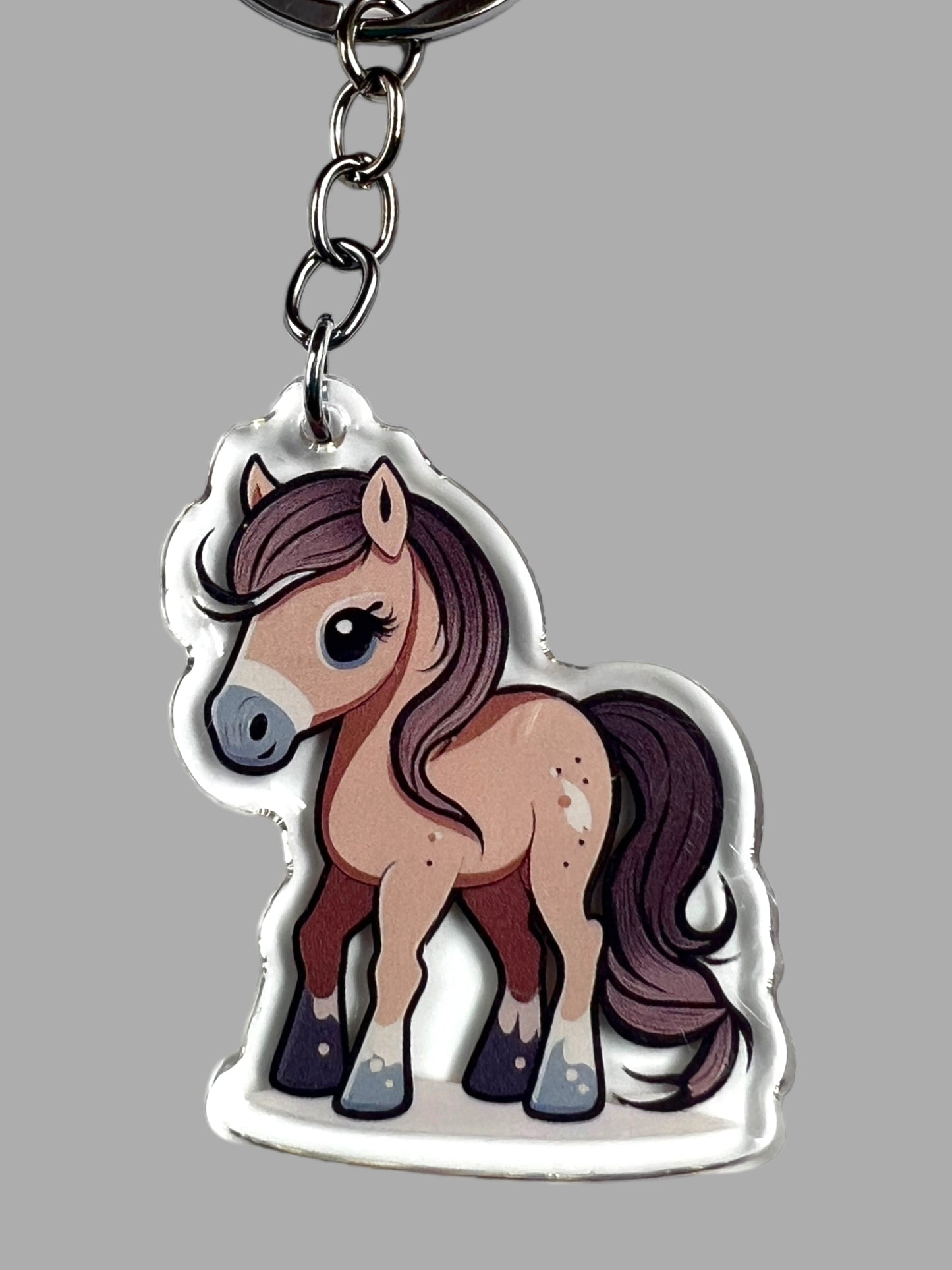 Horse Acrylic Keychain, Cute kawaii memorial ornament, pet portrait charm gift  backpack Horse Acrylic Keychain, Farm Animal Cute kawaii memorial ornament, pet portrait charm gift  backpack fob, dad car décor, first day of school gift