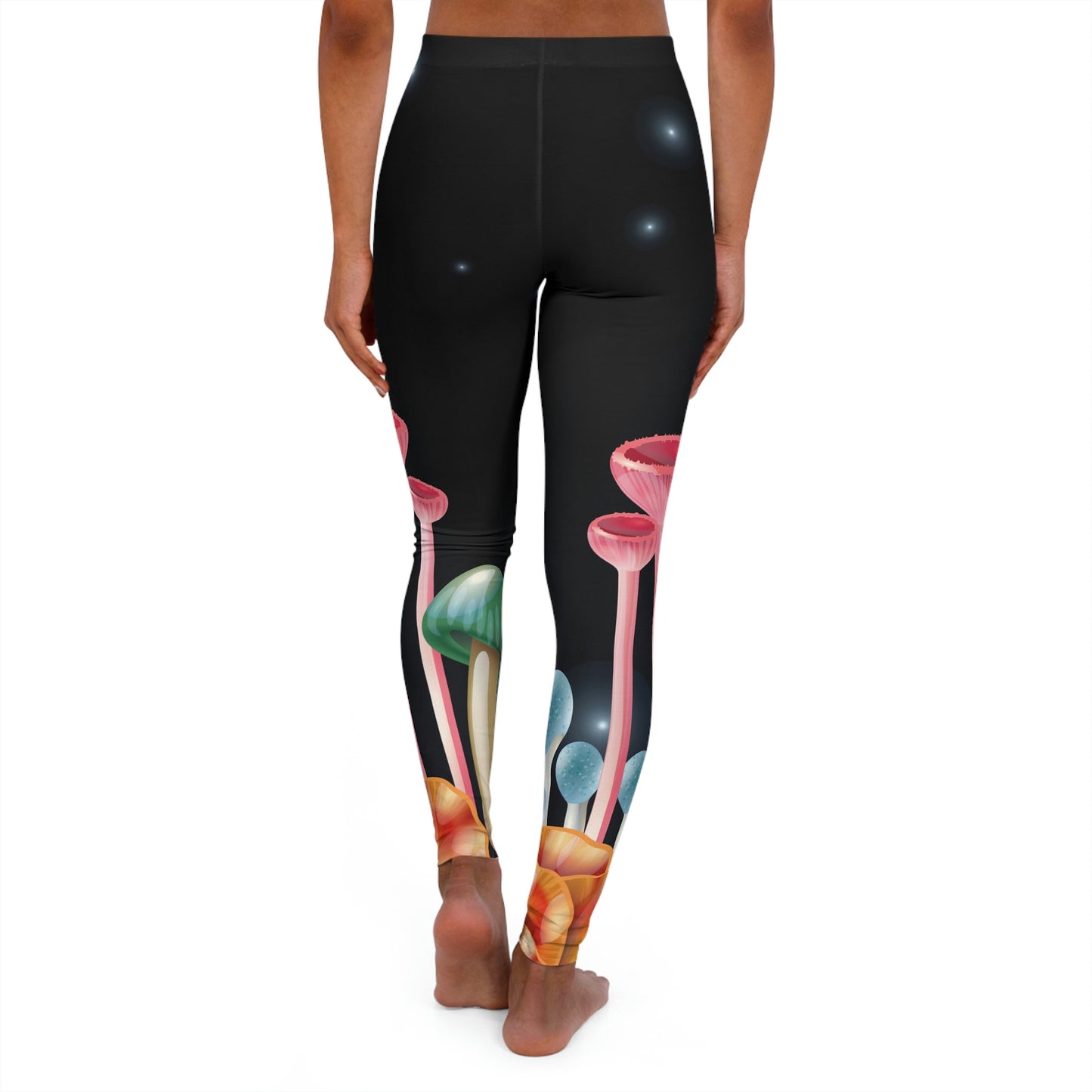 Magic Mushrooms cottagecore, Psychedelic Women Leggings, One of a Kind - Unique Workout Activewear tights ,Mothers Day, Wife Christmas Gift