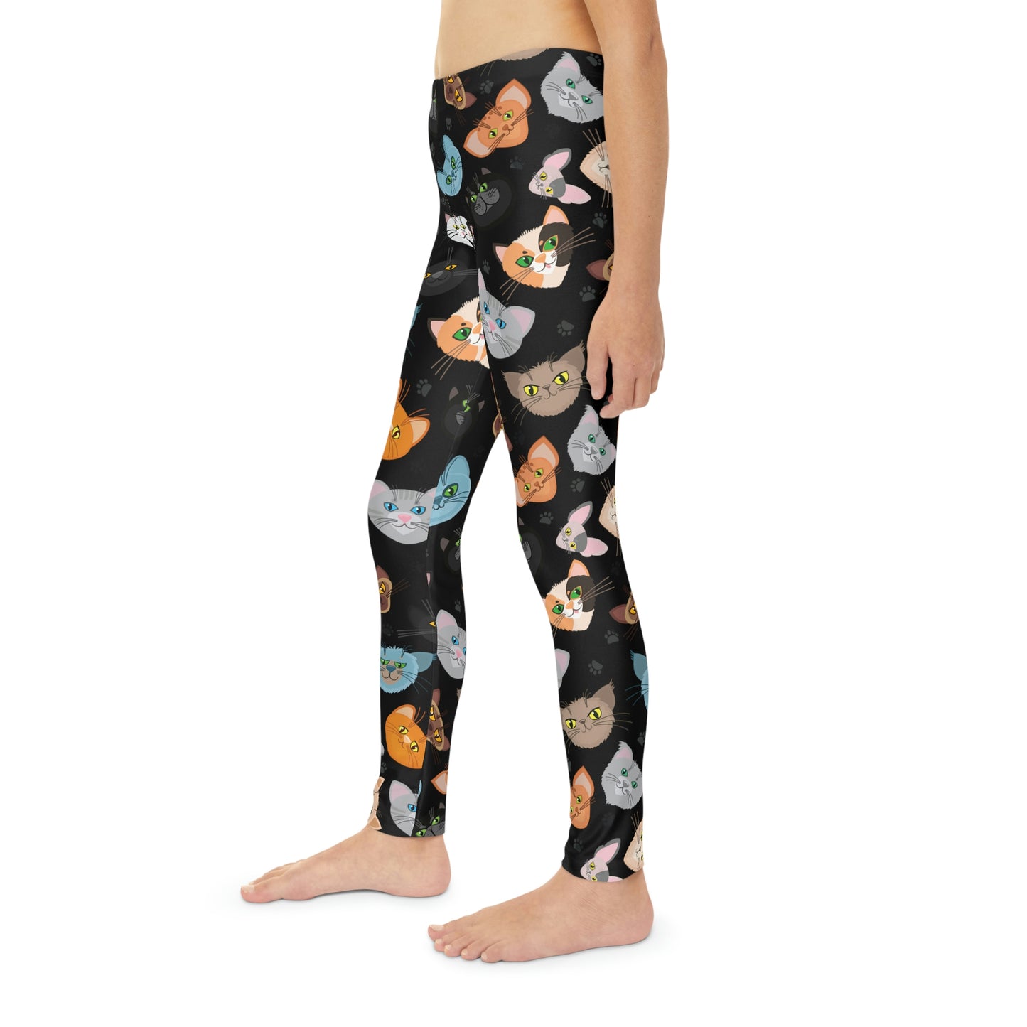 Cat Lovers Pawsome Cute Youth Leggings, One of a Kind Gift - Workout Activewear tights for kids, Granddaughter, Niece Christmas Gift