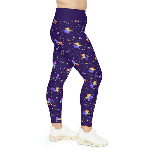 Unicorn Plus Size Leggings One of a Kind Gift - Unique Workout Activewear tights for Mom fitness, Mothers Day, Girlfriend Christmas Gift