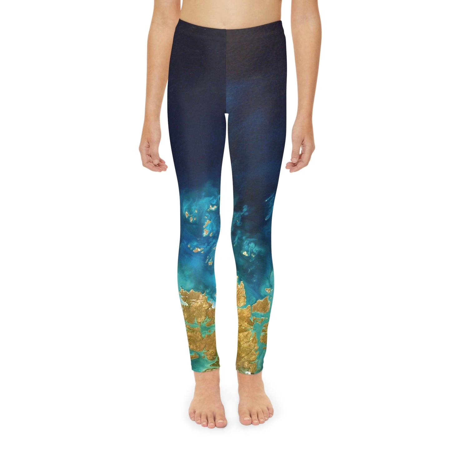 Planet Earth Youth Leggings,  One of a Kind Gift - Unique Workout Activewear tights for  kids fitness, Daughter, Niece  Christmas Gift