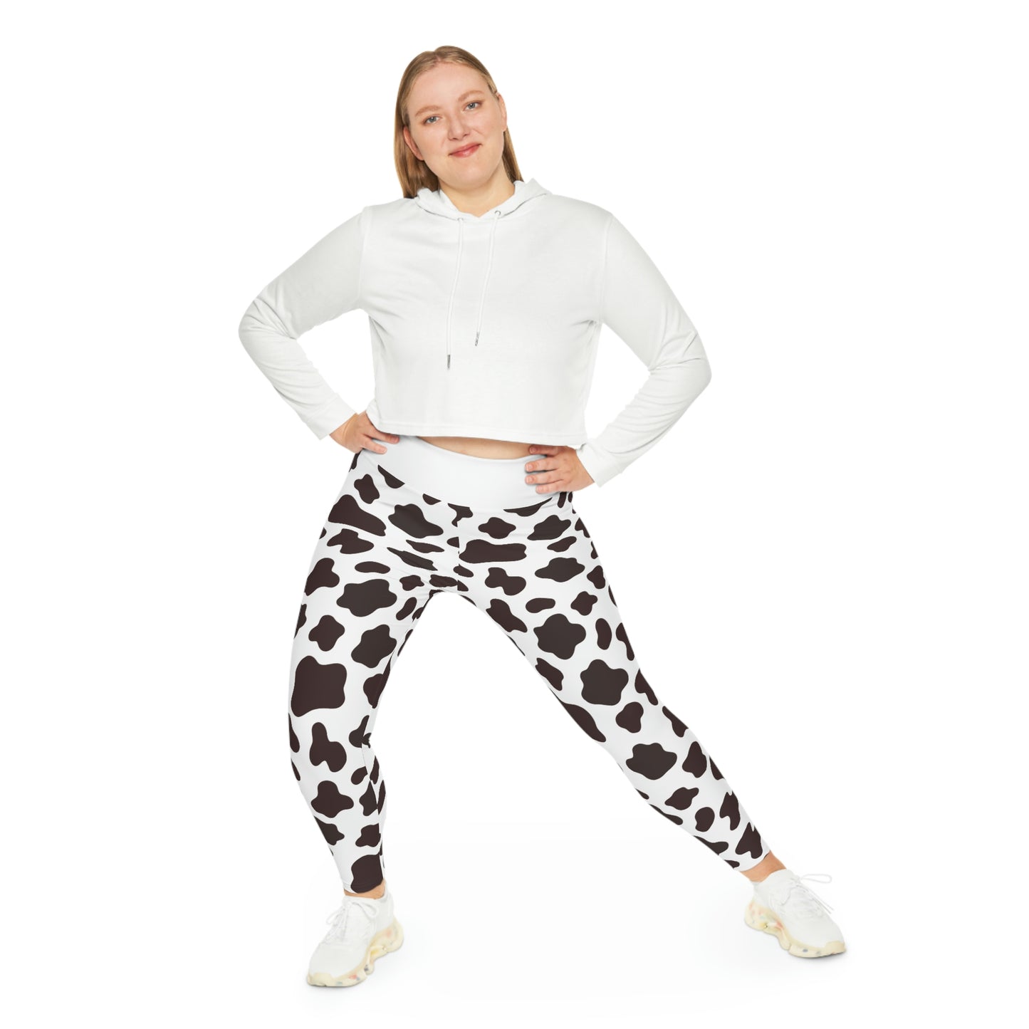 Cow Print Plus Size Leggings One of a Kind Gift - Unique Workout Activewear tights for Mom fitness, Mothers Day, Girlfriend Christmas Gift