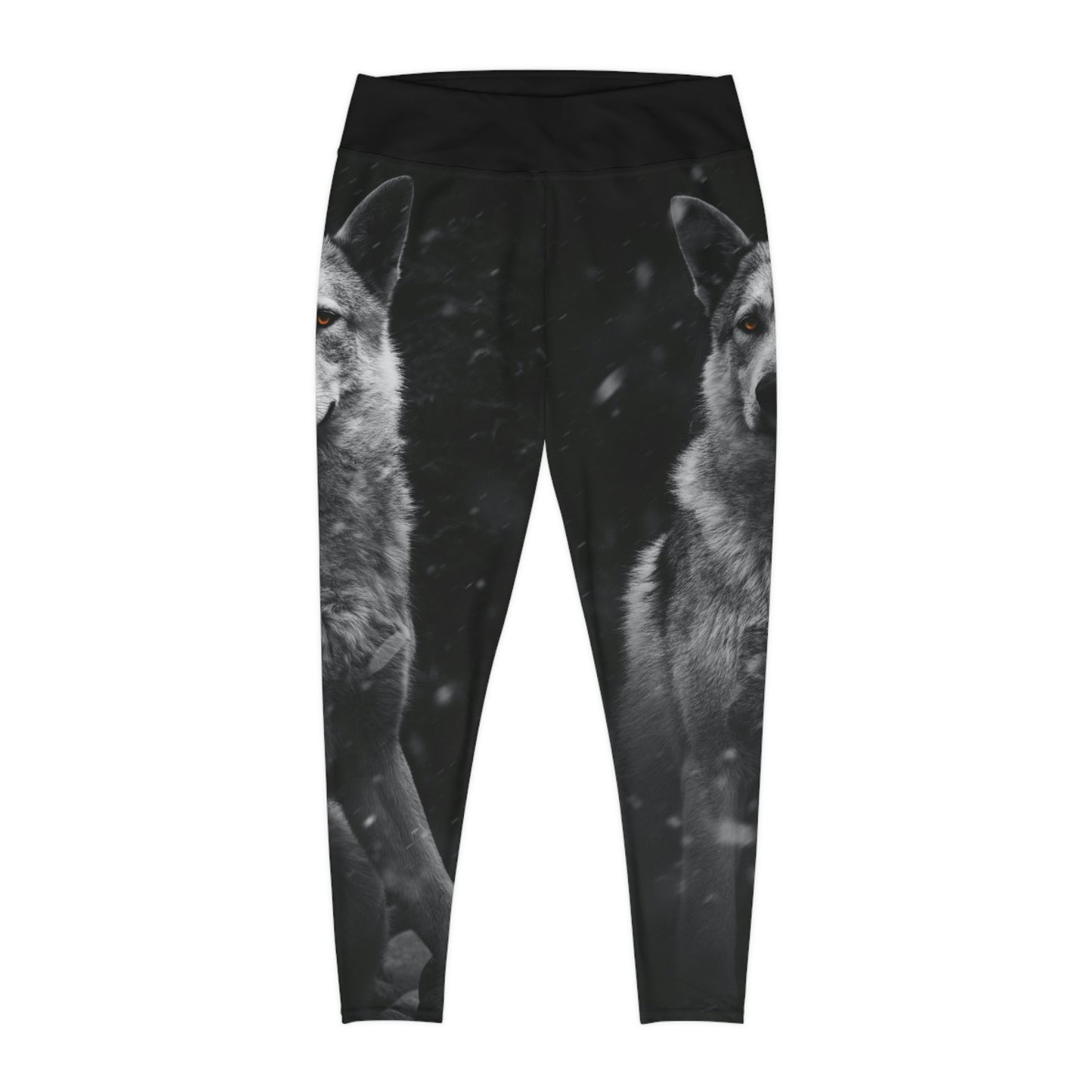 Wolf Gothic Plus Size Leggings One of a Kind Gift - Unique Workout Activewear tights for Mom fitness, Mothers Day, Girlfriend Christmas Gift