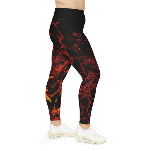 Lava Cute Summer Plus Size Leggings, One of a Kind Gift - Workout Activewear tights for Mothers Day, Girlfriend