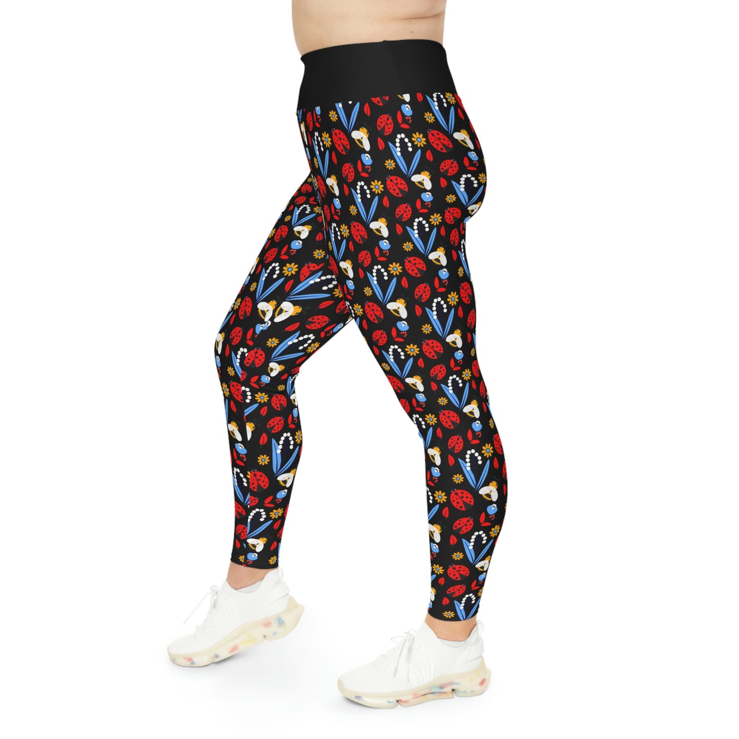 Ladybugs Plus Size Leggings One of a Kind Gift - Unique Workout Activewear tights for Mom fitness, Mothers Day, Girlfriend Christmas Gift