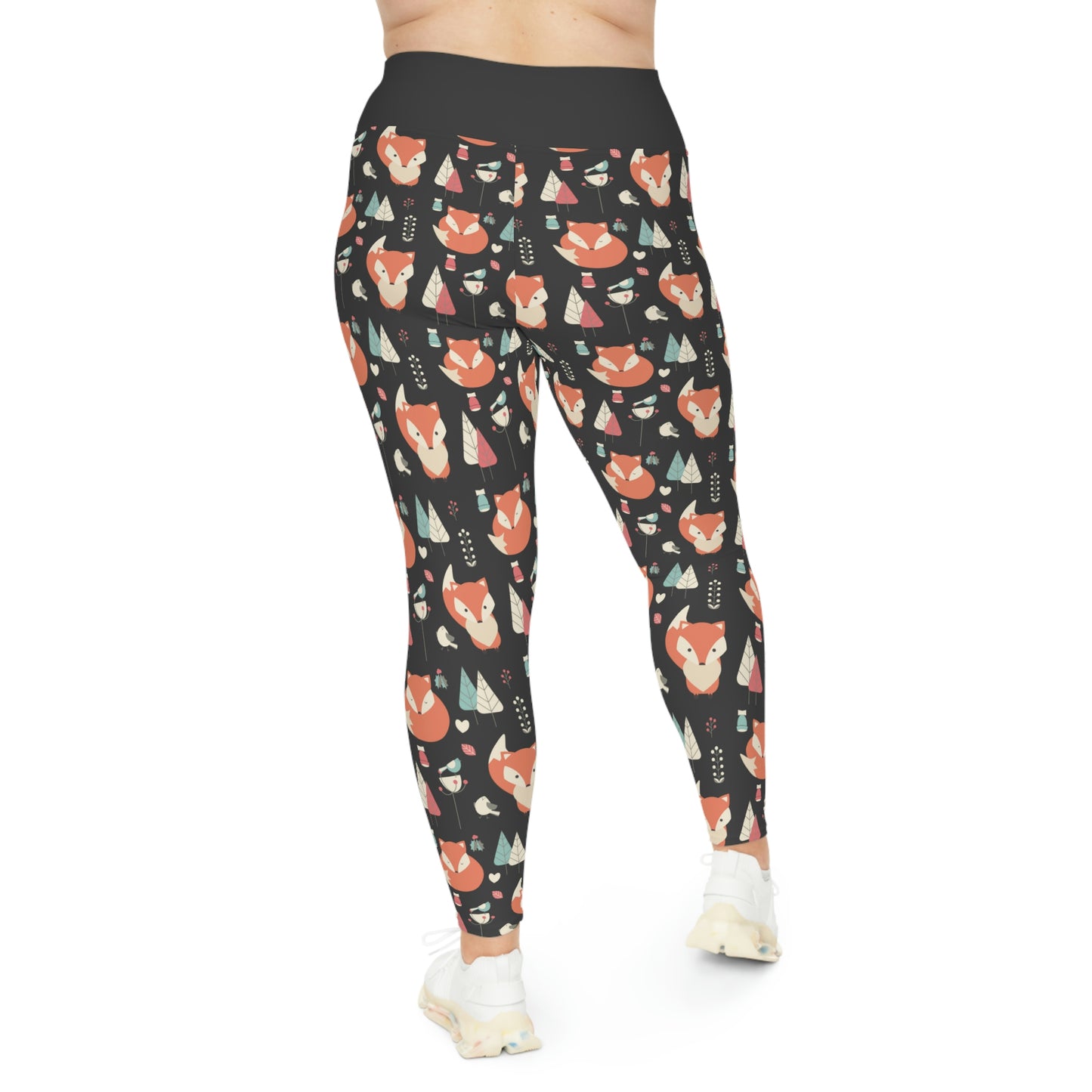 Fox Animal Kingdom Plus Size Leggings One of a Kind Unique Workout Activewear tights for Mom fitness, Mothers Day, Girlfriend Christmas Gift