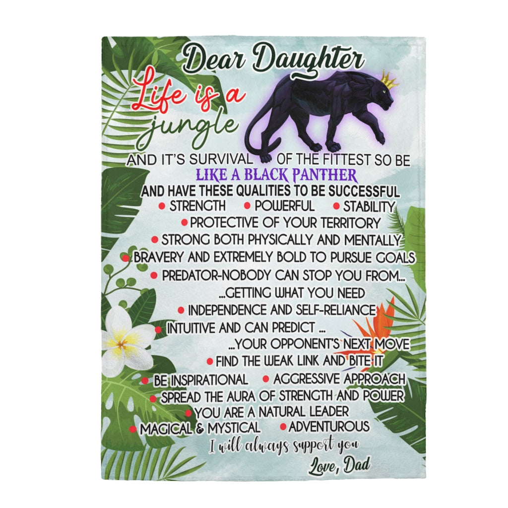 Be like a Black Panther Velveteen Plush Blanket (Daughter from Dad)