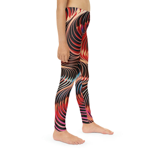 Abstract Cute Summer Youth Leggings, One of a Kind Gift - Workout Activewear tights for kids, Granddaughter, Niece Christmas Gift