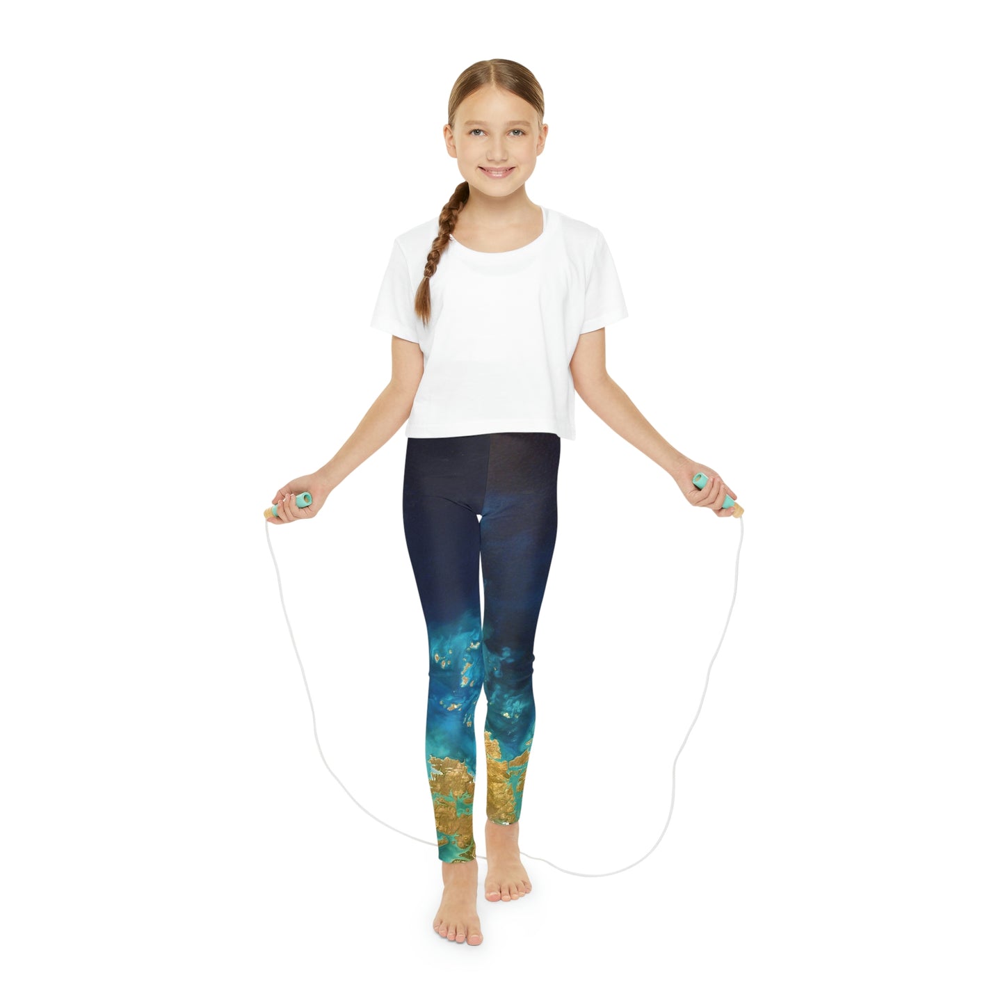 Planet Earth Youth Leggings,  One of a Kind Gift - Unique Workout Activewear tights for  kids fitness, Daughter, Niece  Christmas Gift