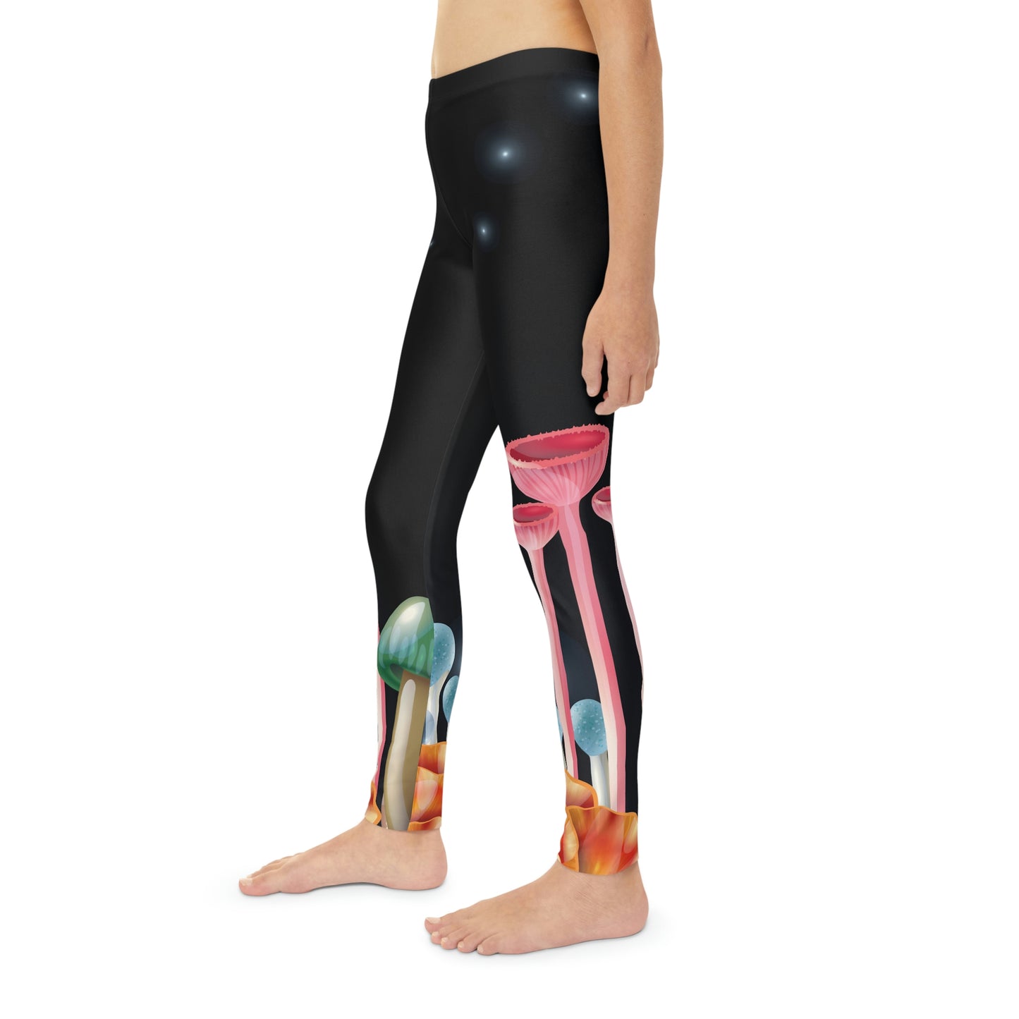 Magic Mushrooms cottagecore, Psychedelic Youth Leggings, One of a Kind - Kids Unique Workout Activewear tights, Daughter, Niece Christmas Gift