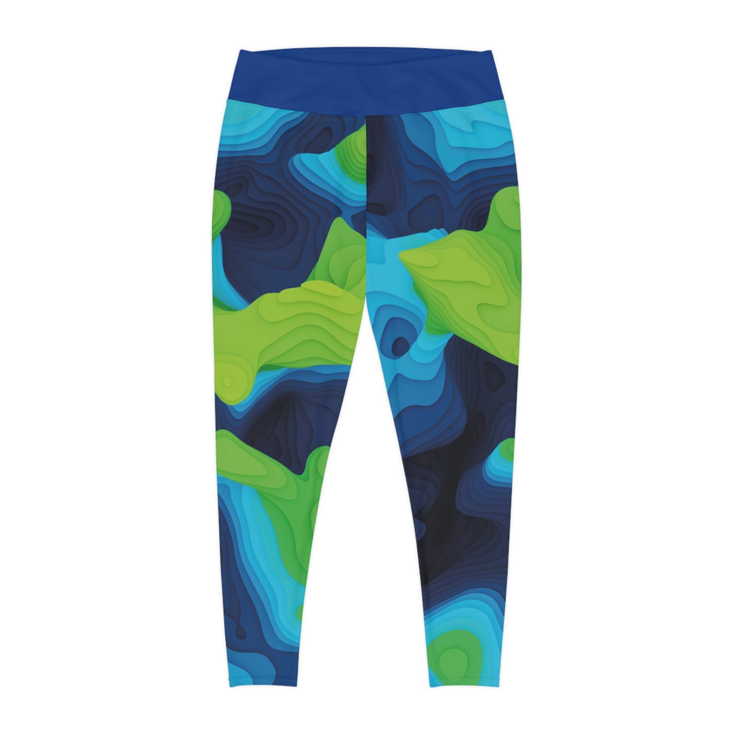 Abstract Women Plus Size Leggings,  One of a Kind Gift - Unique Workout Activewear tights for a friend Fitness Enthusiast , 3D earth . Mothers, aunt Gift