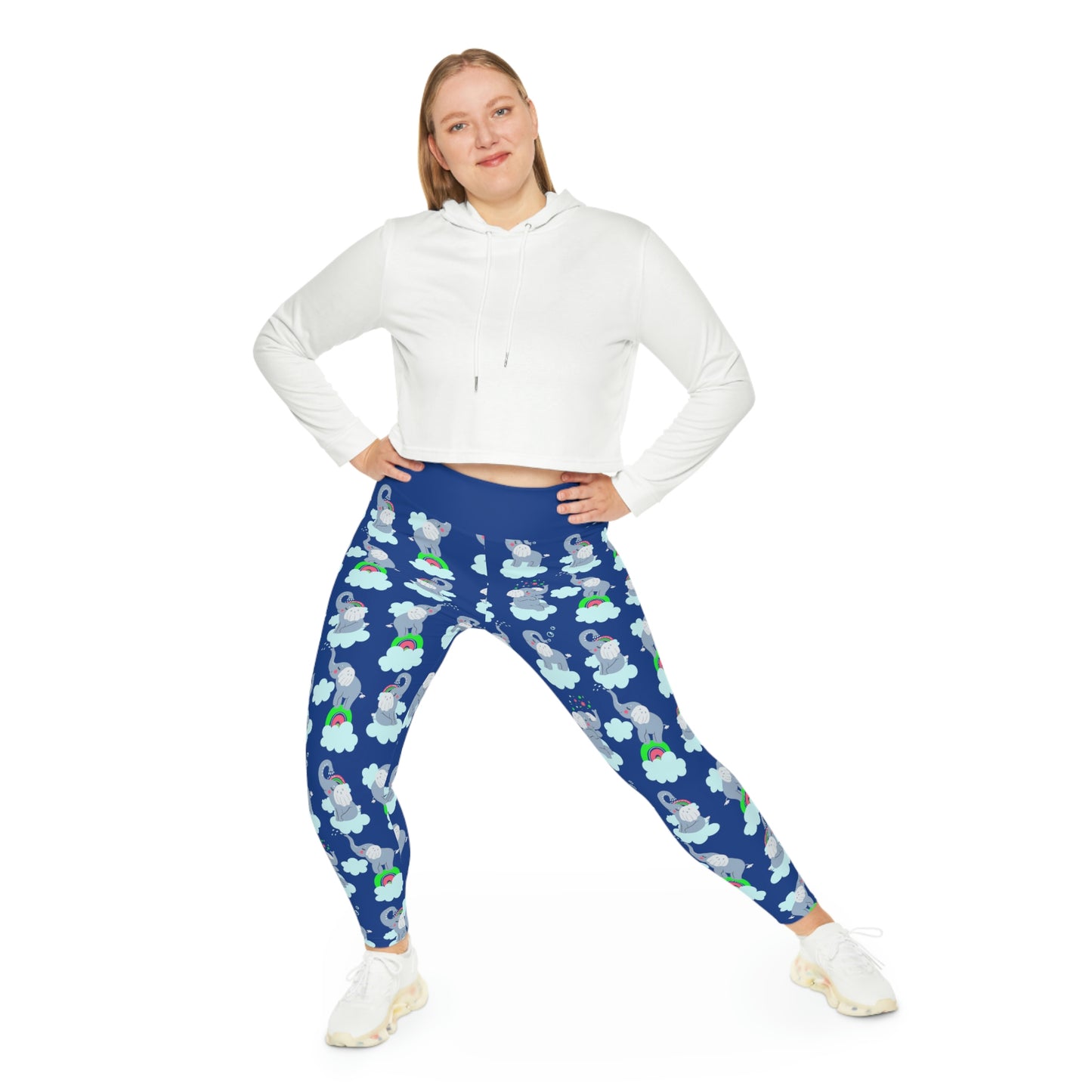 Elephant Plus Size Leggings animal kingdom, One of a Kind Workout Activewear for Wife Fitness, Best Friend, mom and me tights Christmas Gift