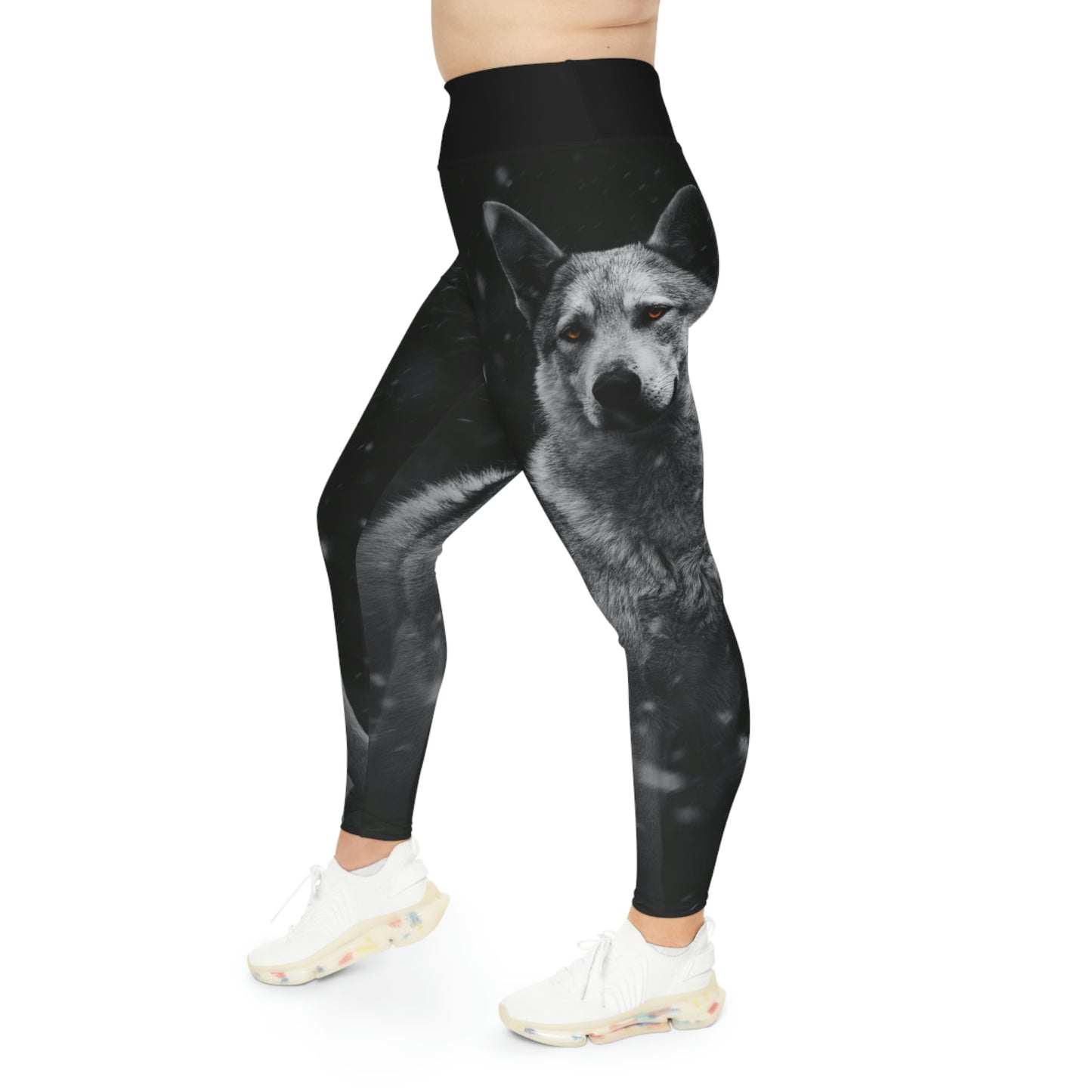 Wolf Gothic Plus Size Leggings One of a Kind Gift - Unique Workout Activewear tights for Mom fitness, Mothers Day, Girlfriend Christmas Gift