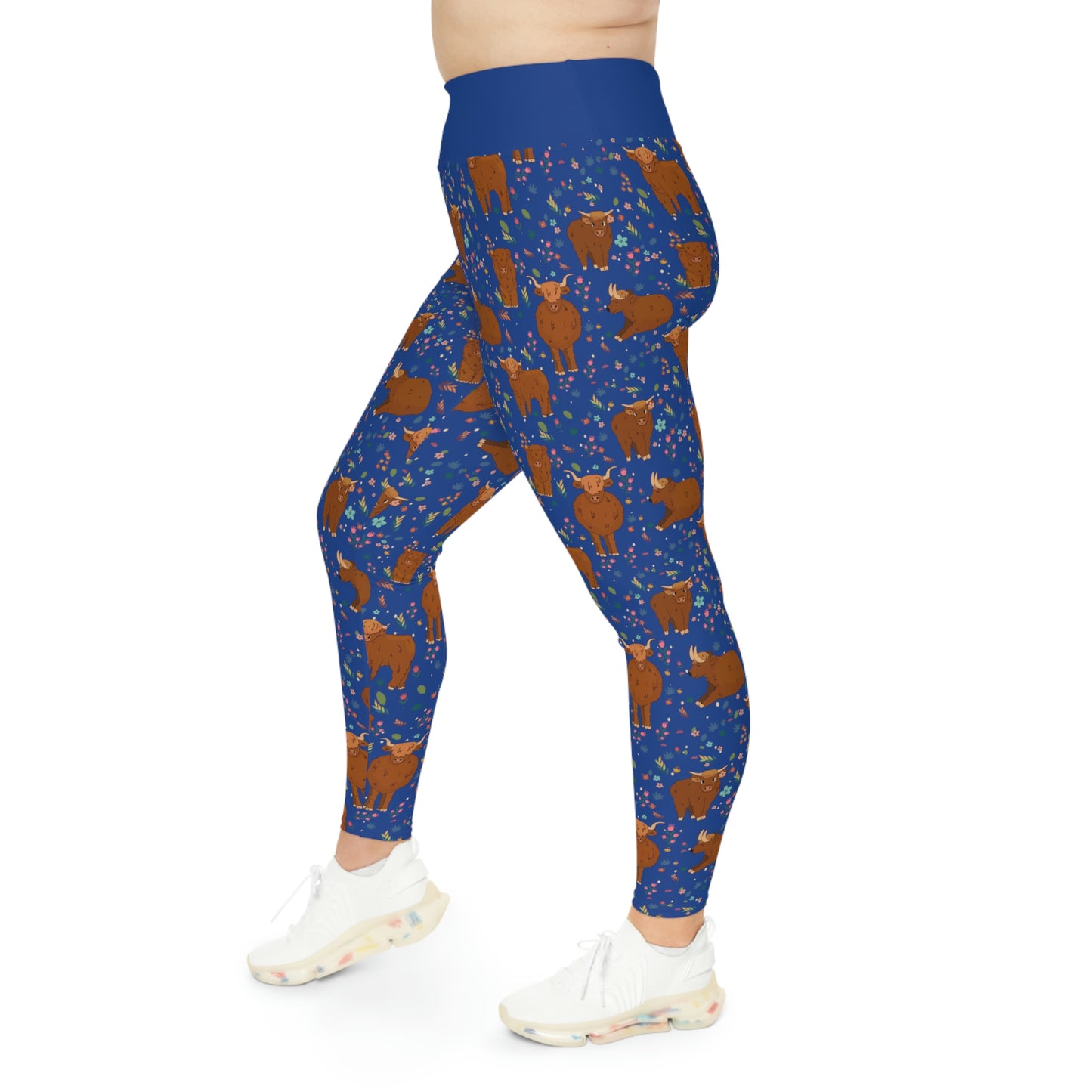 Highland cows Plus Size Leggings, animal kingdom, One of a Kind Workout Activewear for Wife Fitness, Girlfriend mom and me tights Christmas Gift