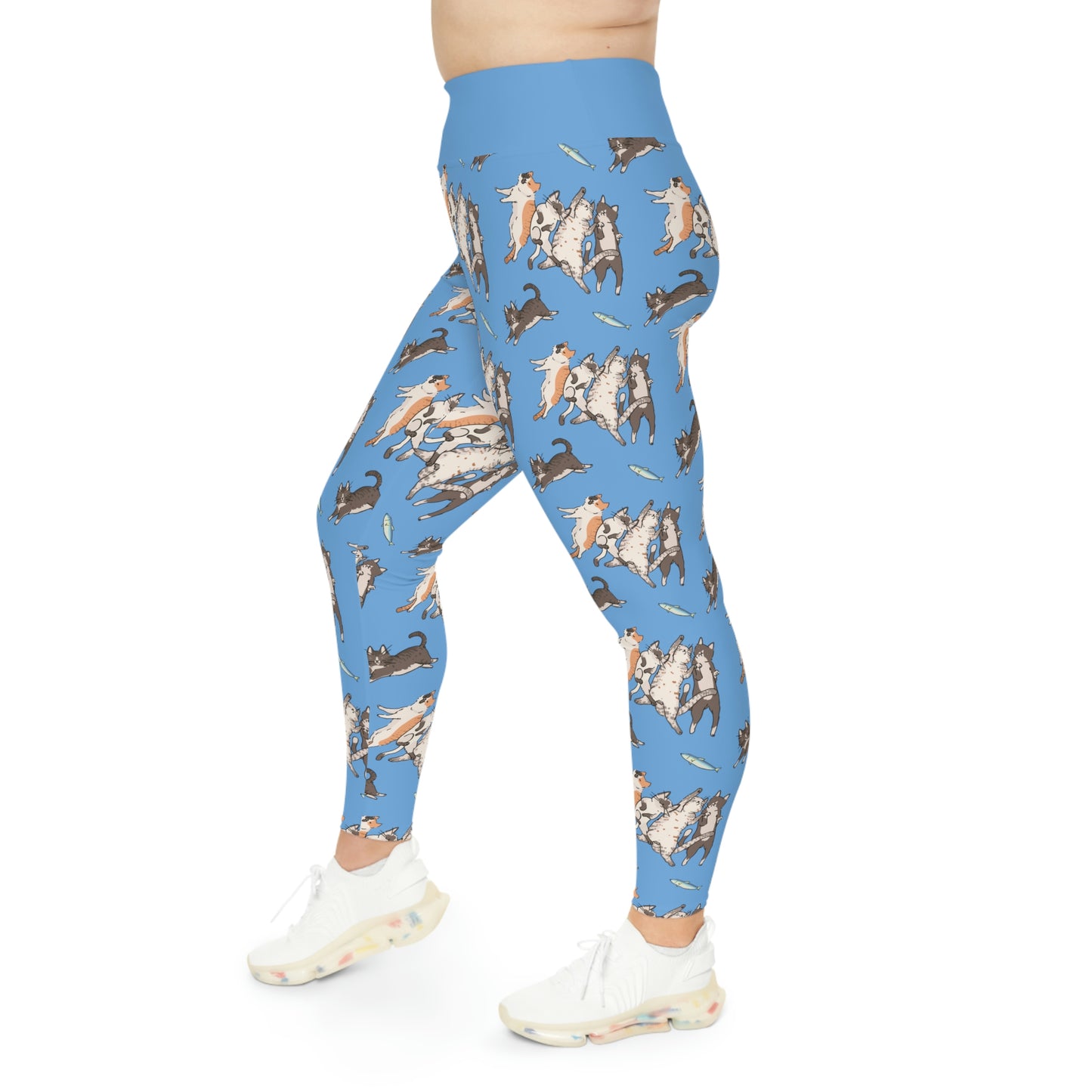 Cat Mom Plus Size Leggings One of a Kind Gift - Unique Workout Activewear tights for Mom fitness, Mothers Day, Girlfriend Christmas Gift